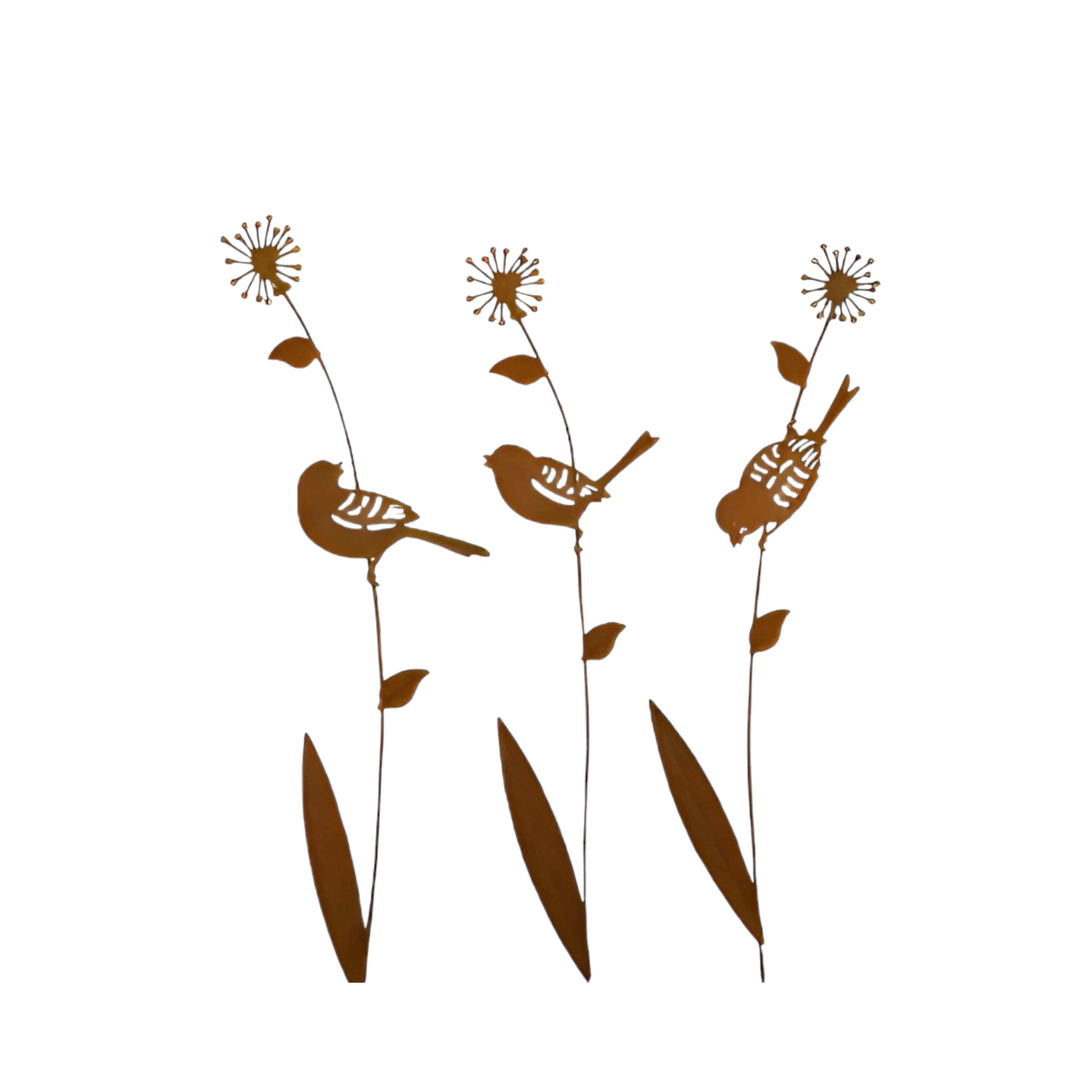 Darstellung von geschwungene Blumen m. Vogerl am Ast