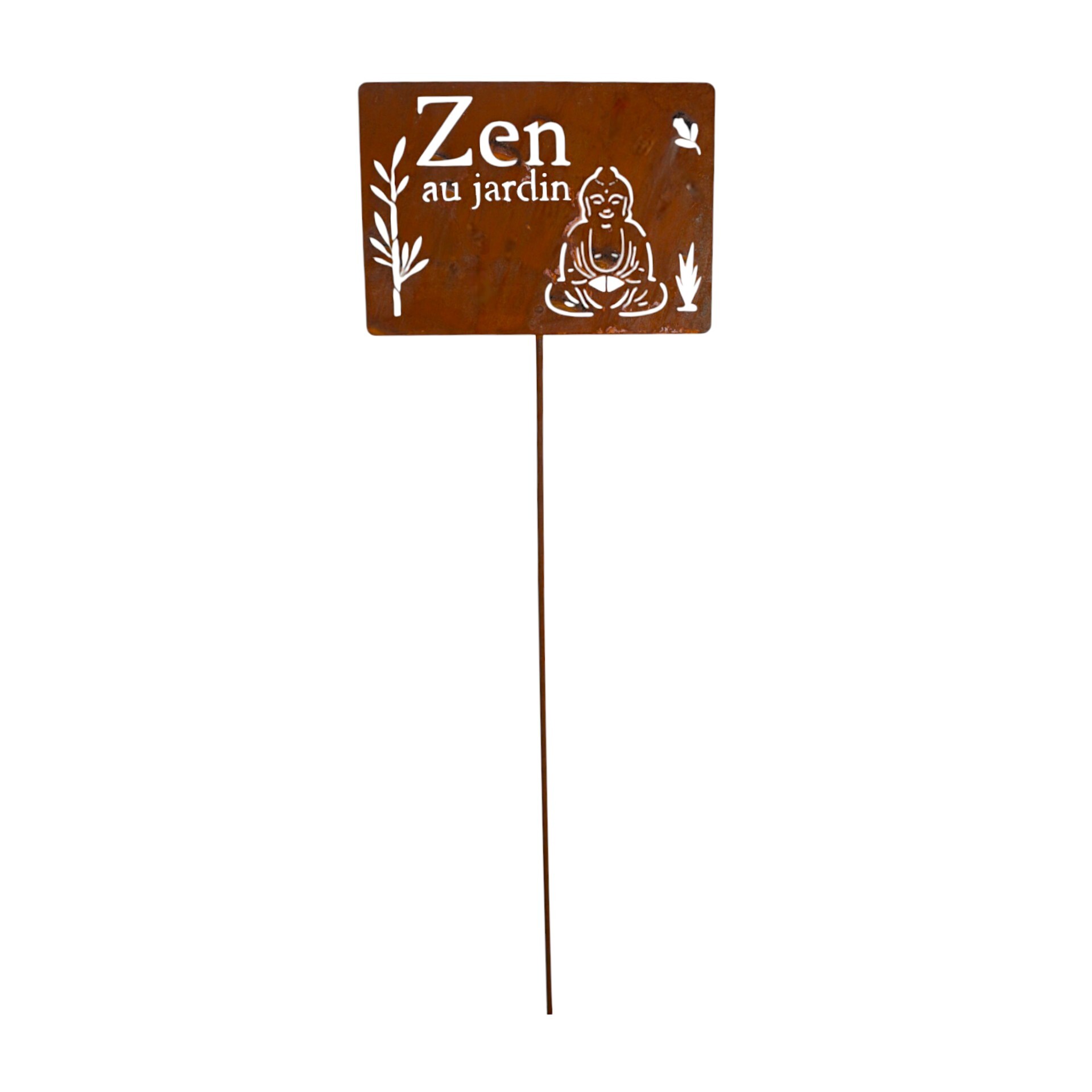Darstellung von Tafel auf Stab Zen au jardin