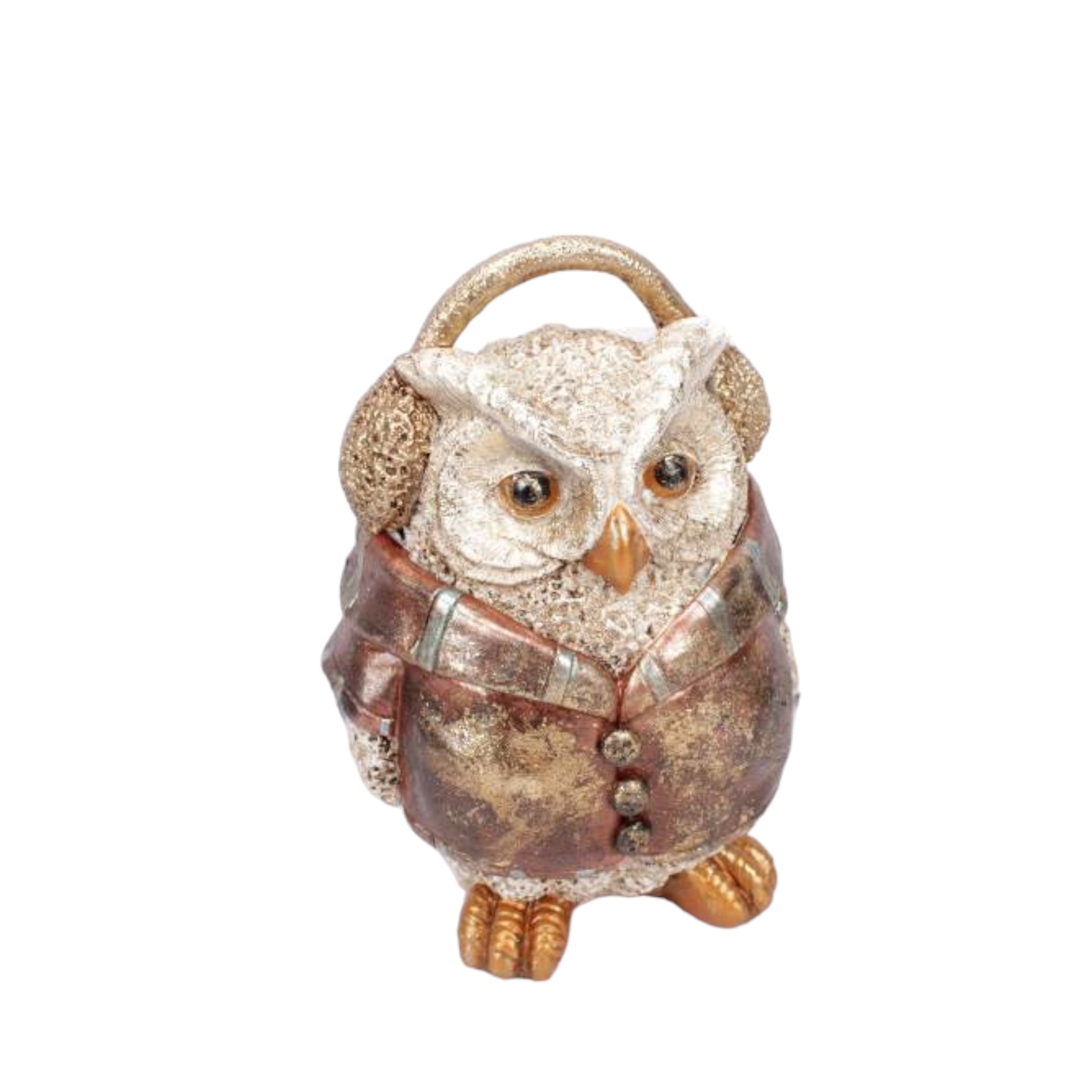 Darstellung von stehende Eule mit Ohrenschützer und Gewand