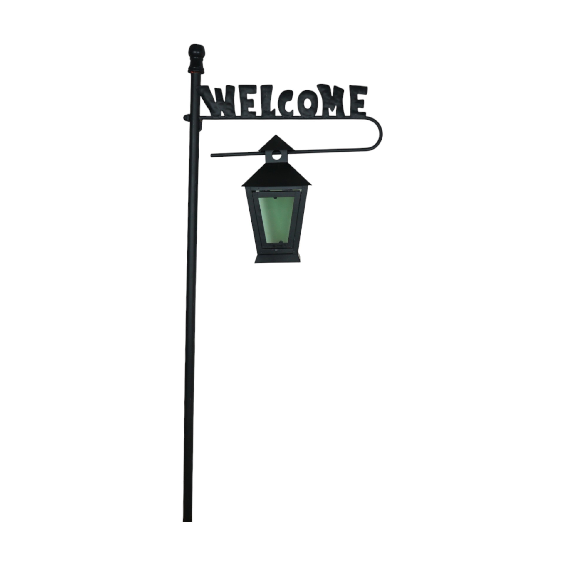 Darstellung von RP Laterne auf Stab schwarz welcome