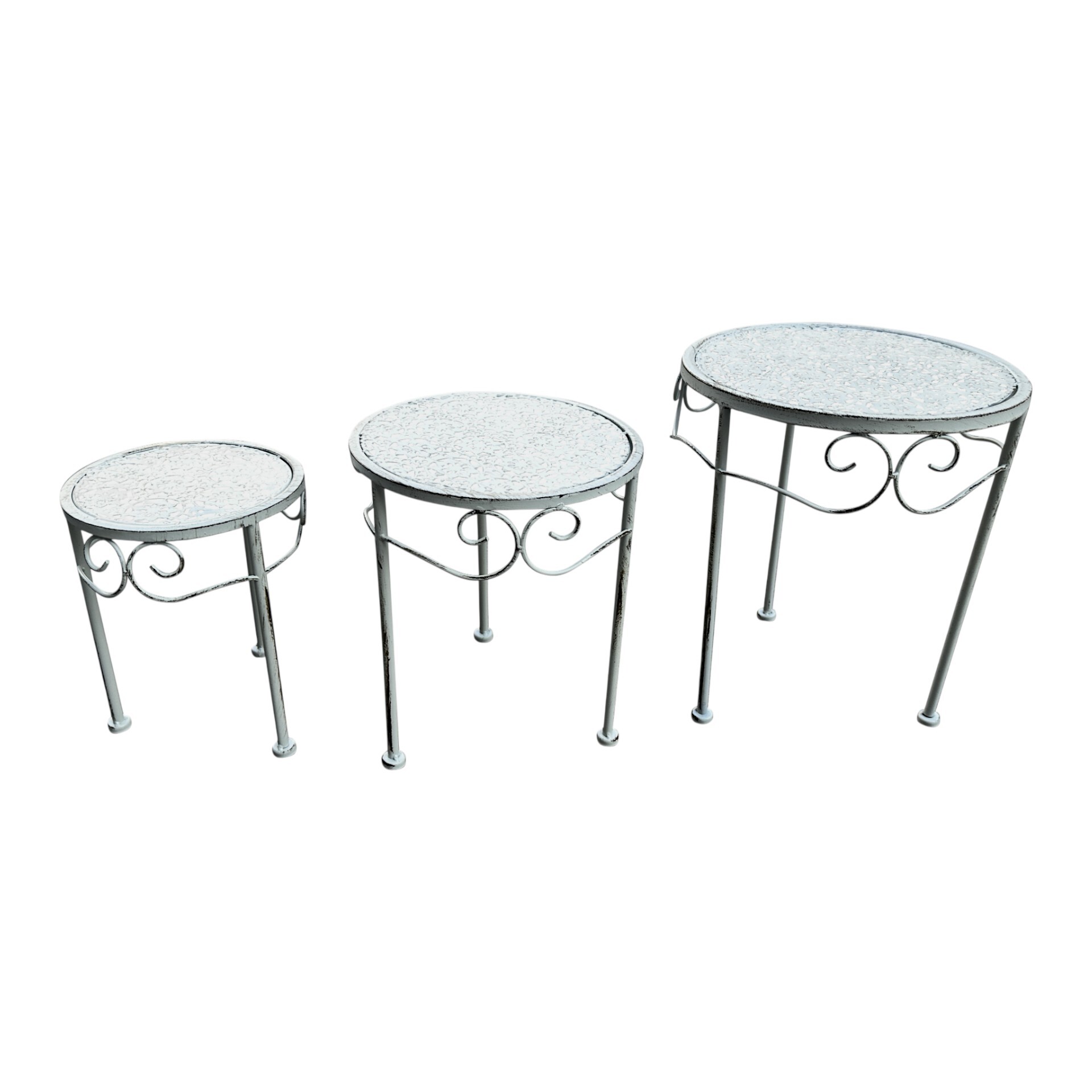 Darstellung von Hocker 3tlg. rund nieder creme