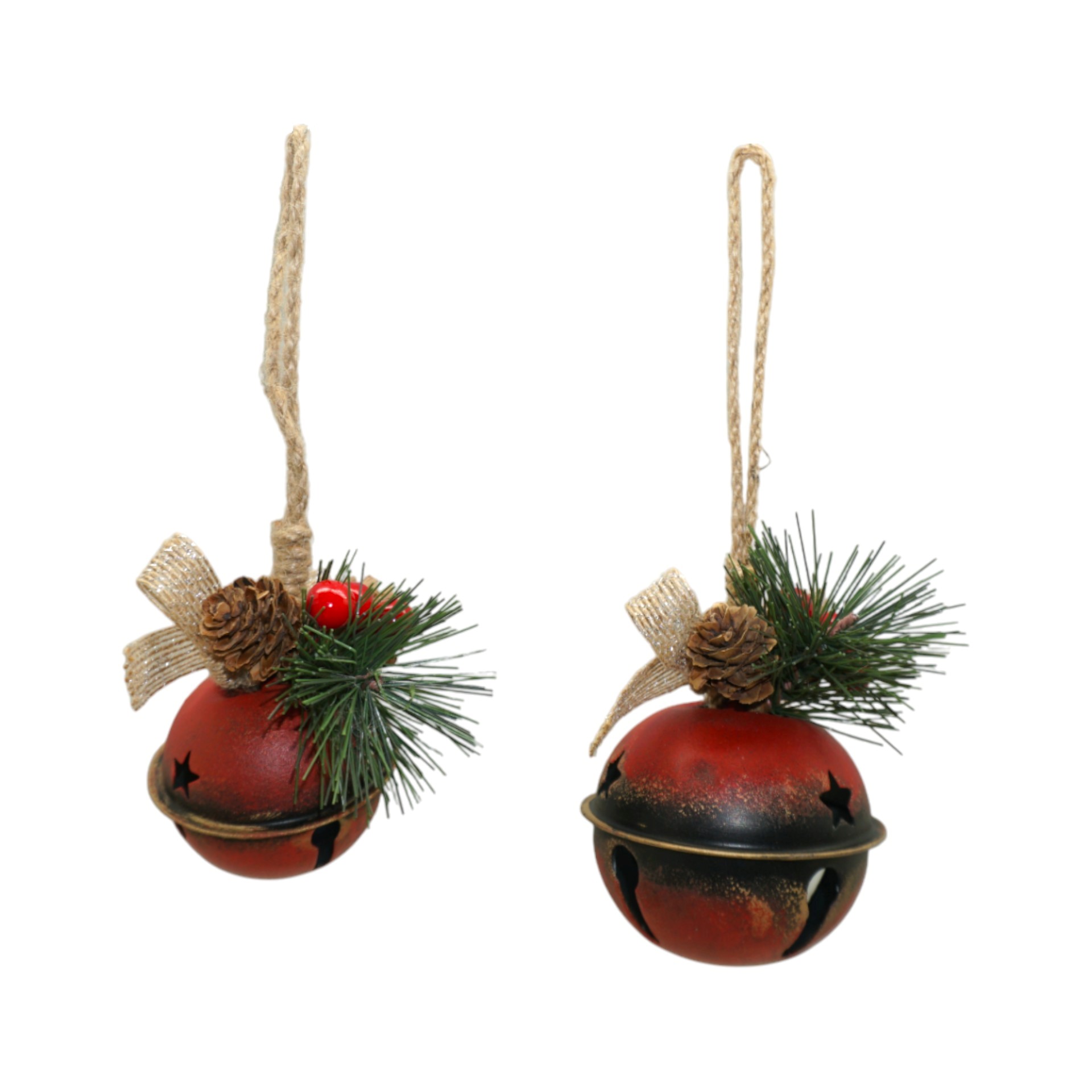 Darstellung von Metallglocke ROT mittel mit Deko