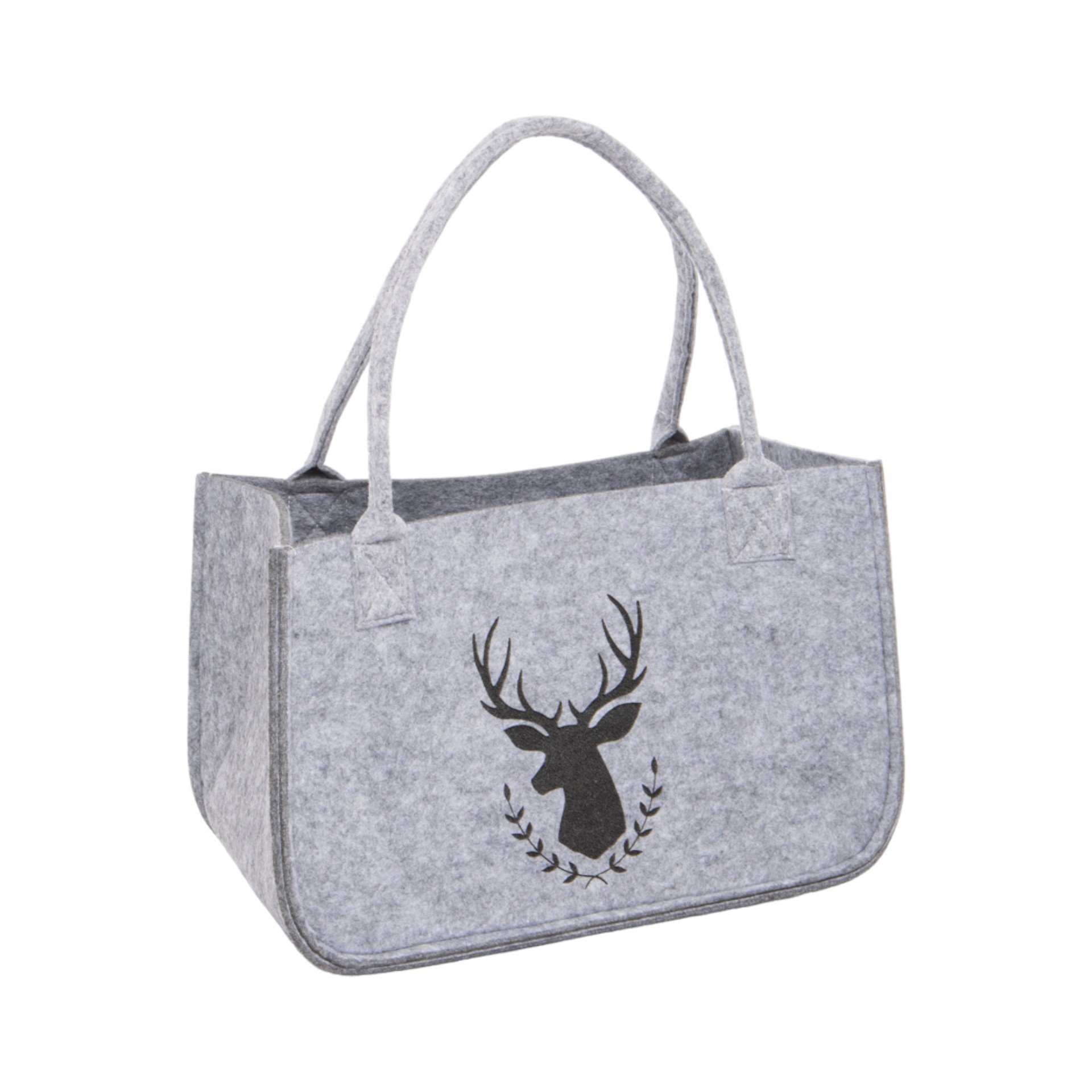 Darstellung von grosse Filztasche grau m. Hirsch 37 cm