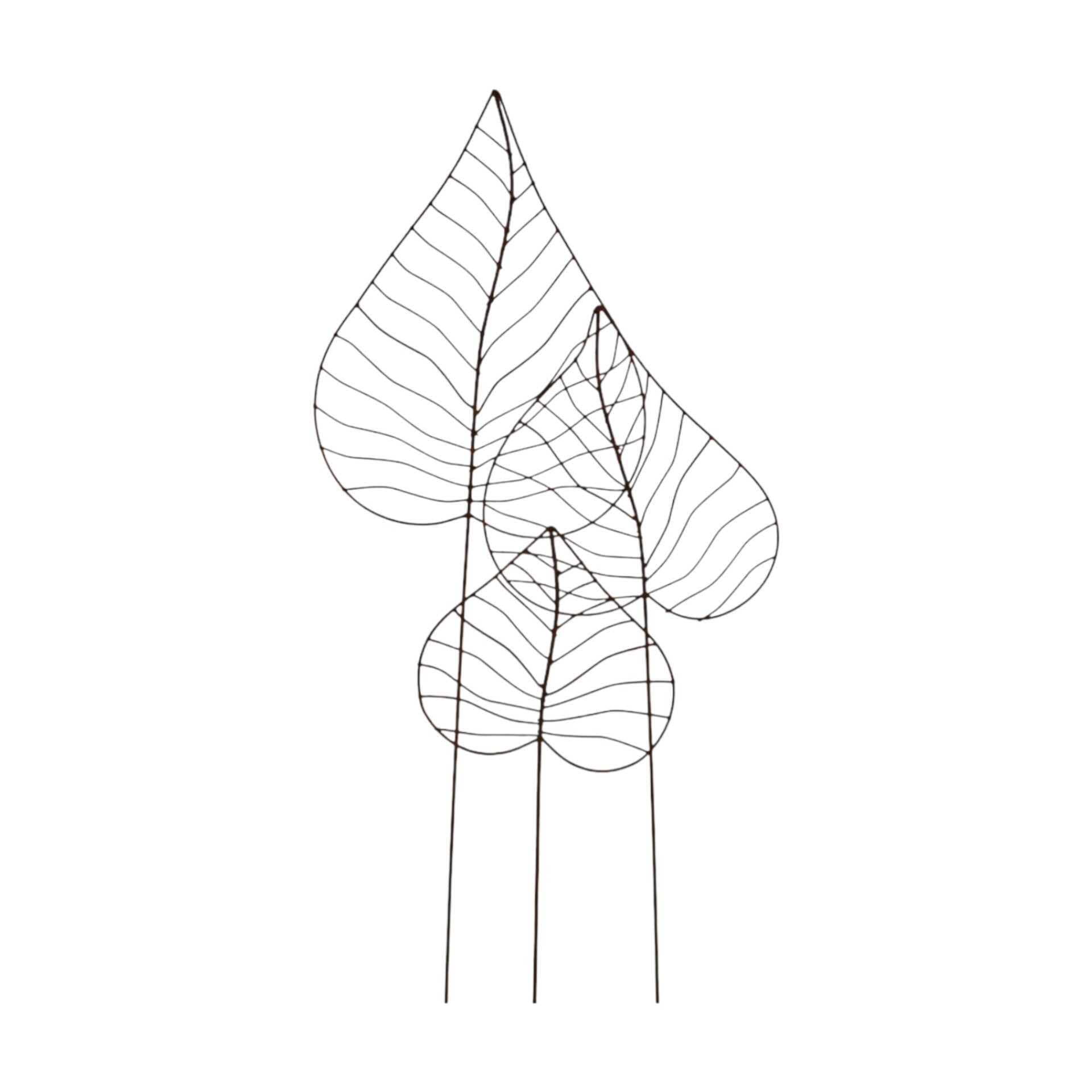 Darstellung von Blatt Herzform 3tlg. auf Stab gross