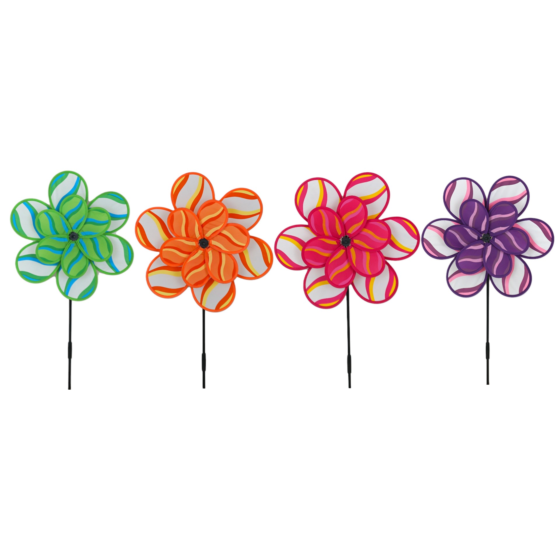 Darstellung von Blumen Propeller a. Stab mehrfärbig 4fach sortiert
