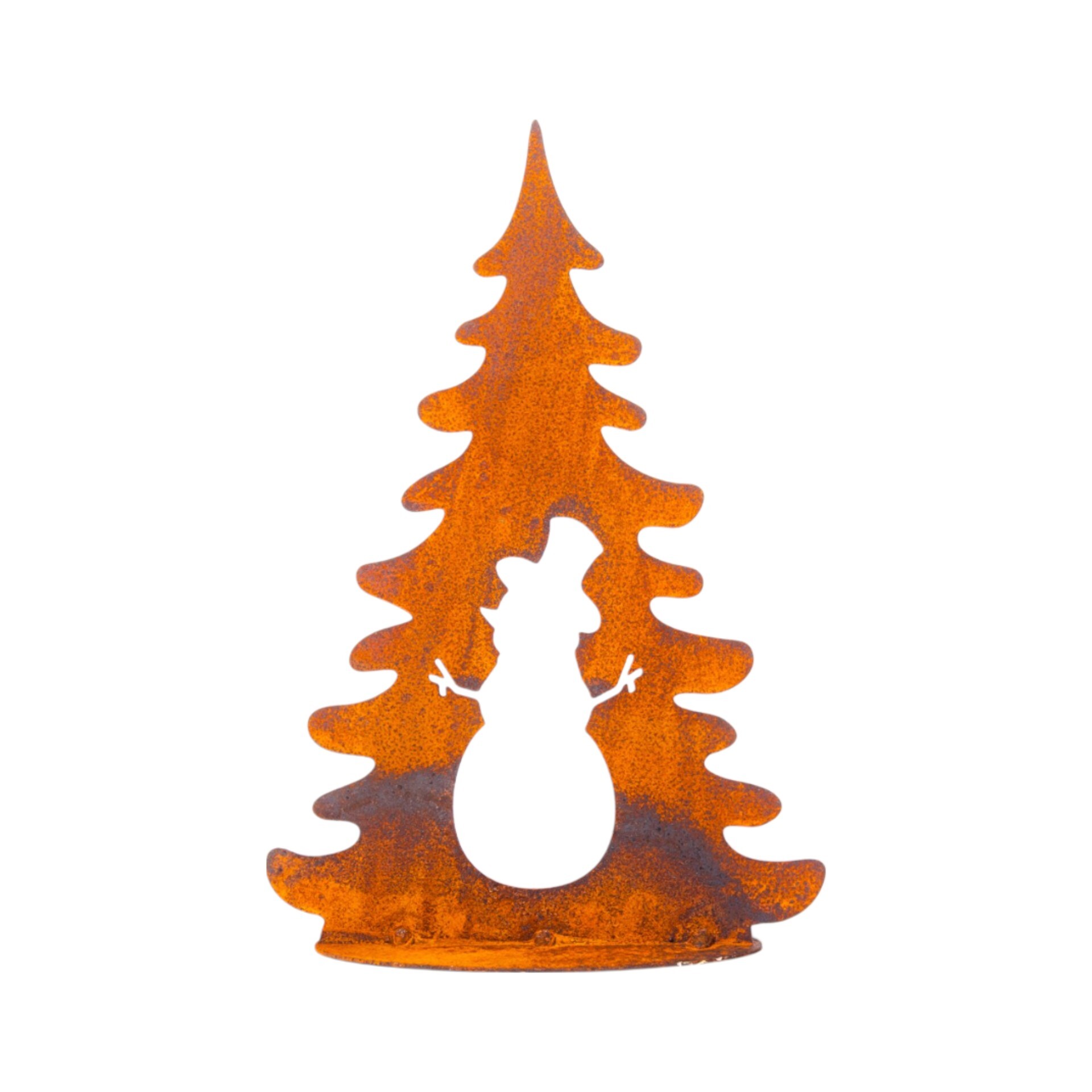 Darstellung von Baum klein mit Schneemann auf Platte