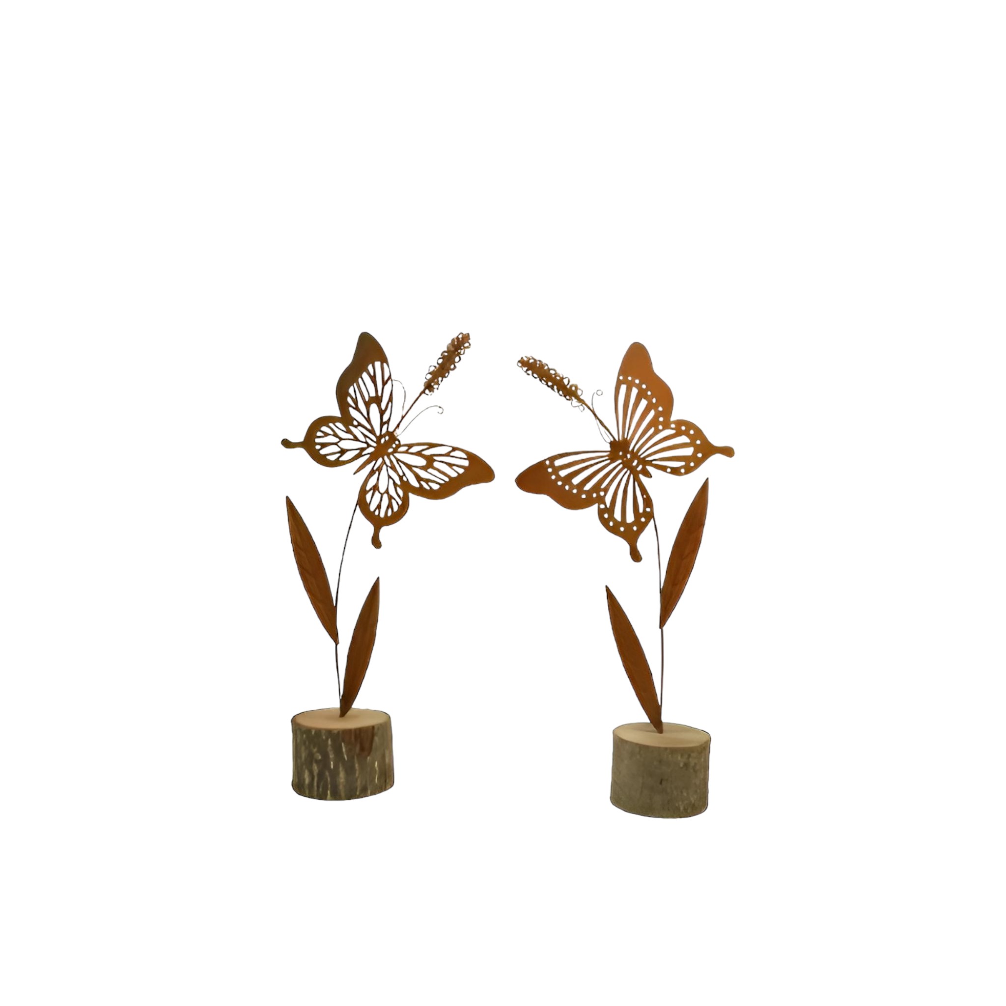 Darstellung von Blume m. Schmetterling m. Holz