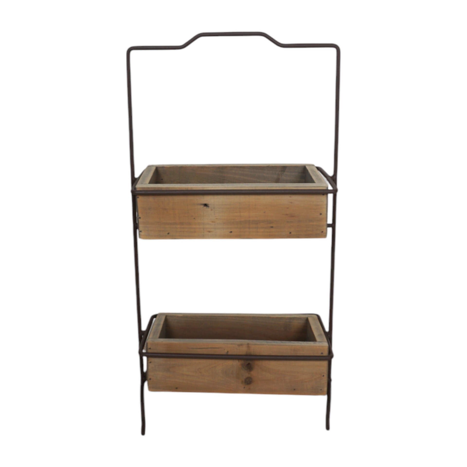 Darstellung von Metalletagere mit 2 Holzfächer