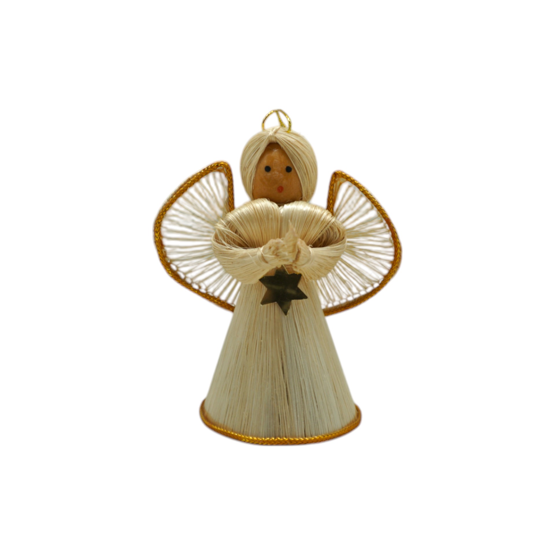 Darstellung von Sternchenengel m. Gesicht 8 cm gold