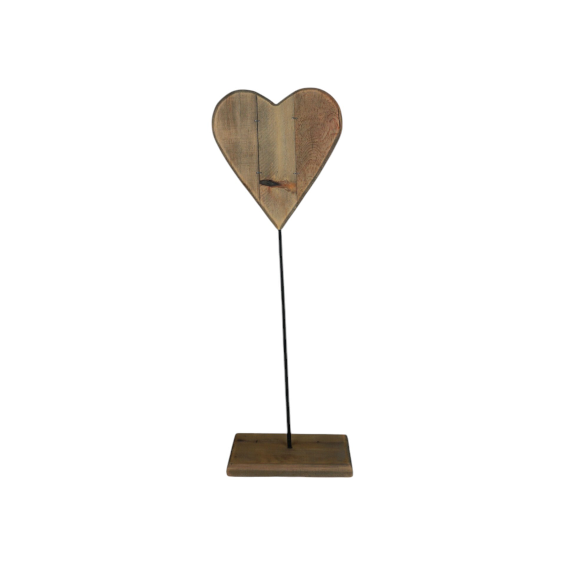 Darstellung von Holzherz auf hohem Fuss klein