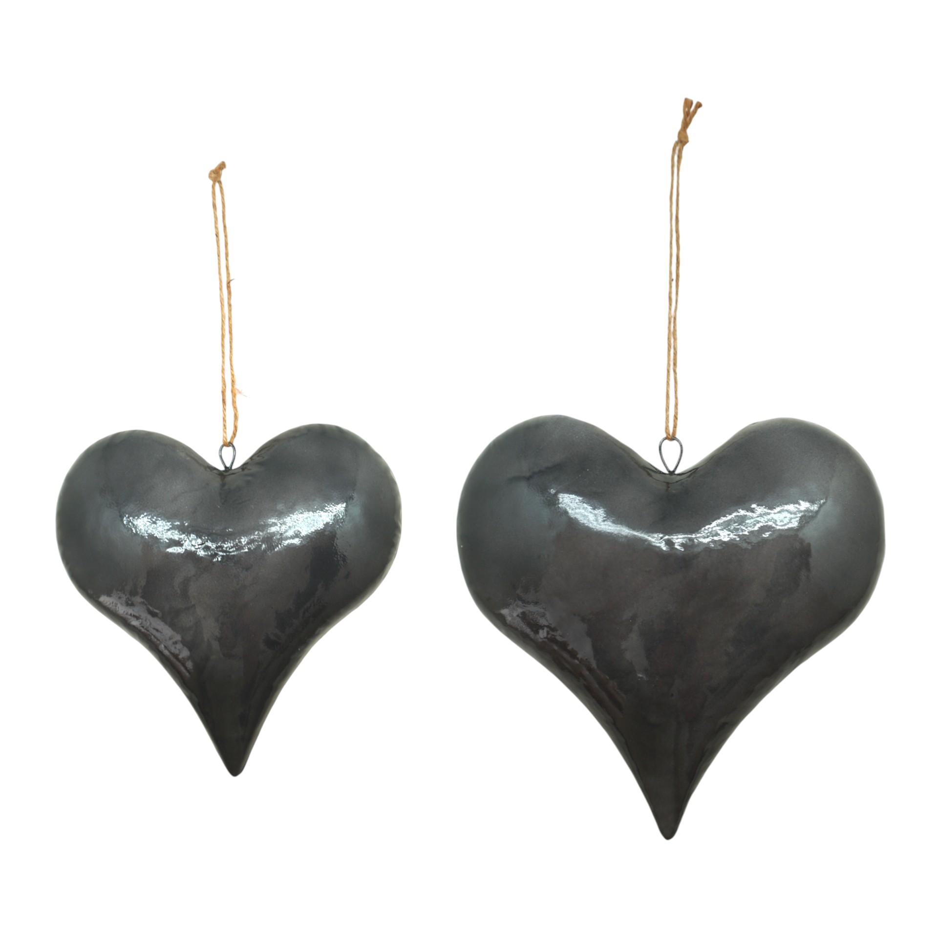 Darstellung von Graues Herz z. Hängen spitz klein