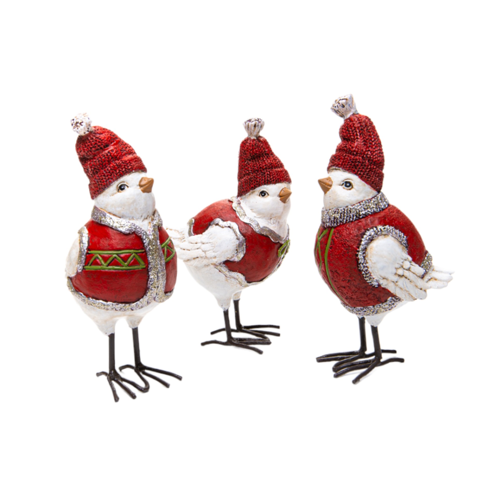 Darstellung von stehender Vogel mit roter Mütze sort. mitt.