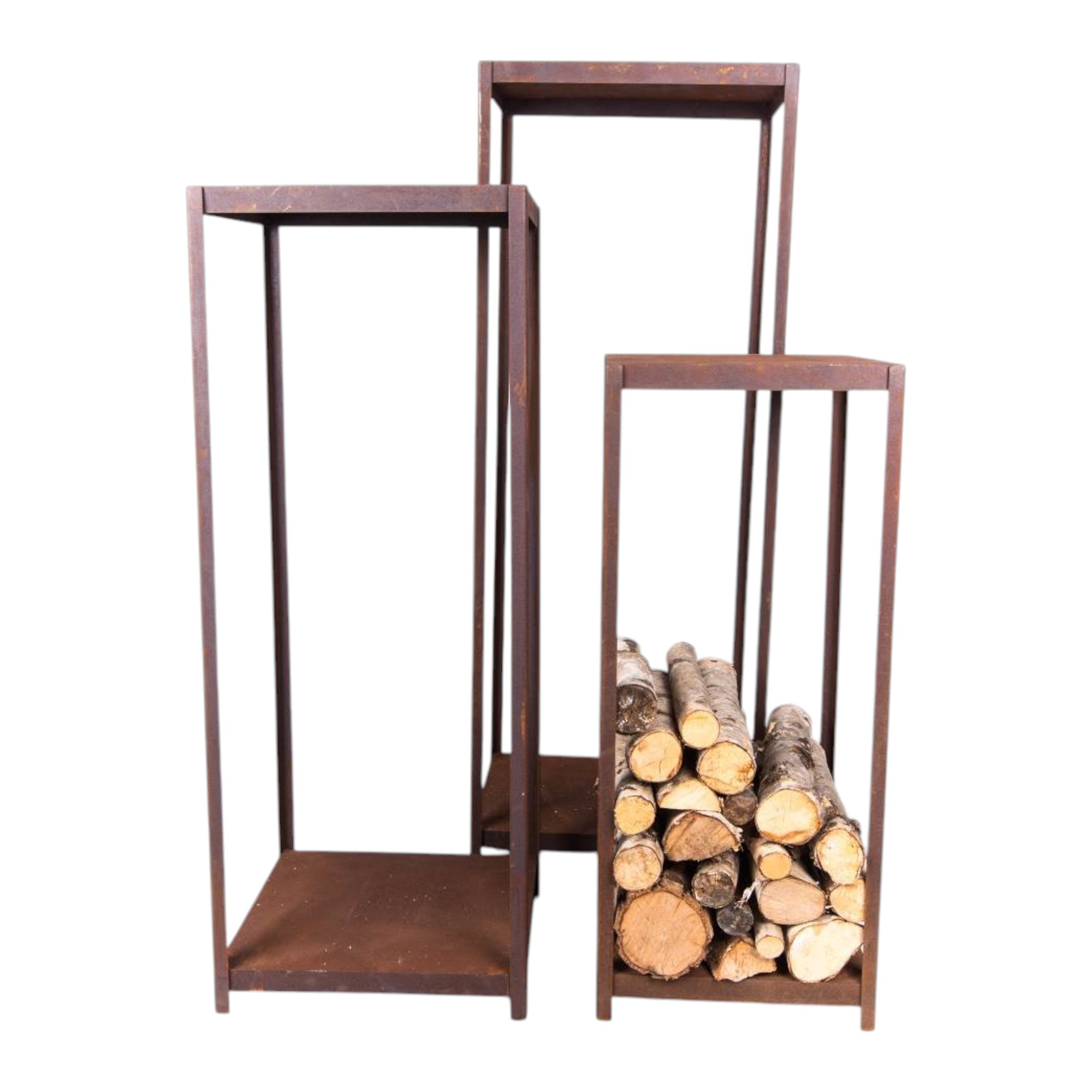 Darstellung von Holzregalset rechteckig hoch