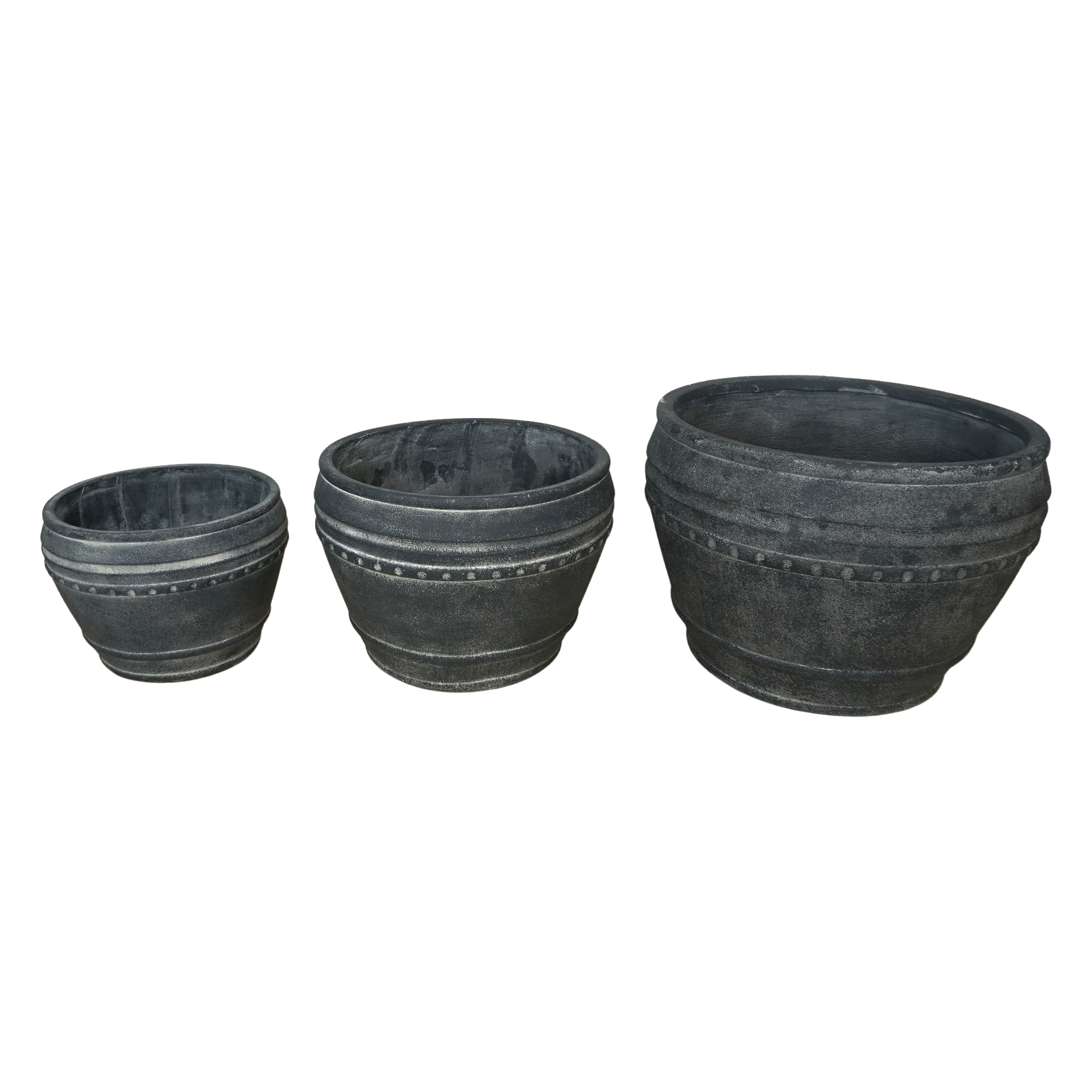 Darstellung von Zementtöpfe 3tlg. black mamba breit