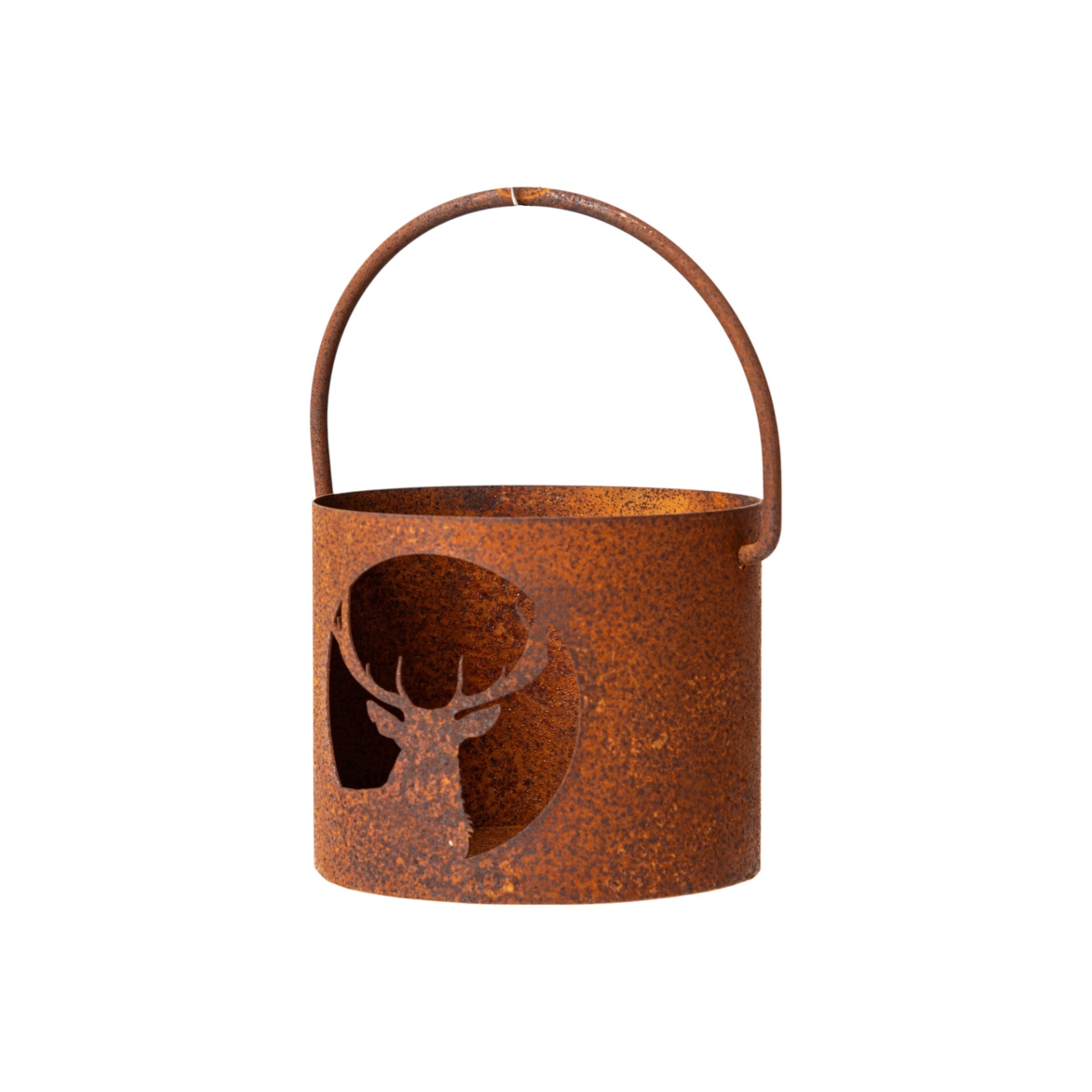 Darstellung von Windlicht mini Hirsch, 9x7,5/15 cm