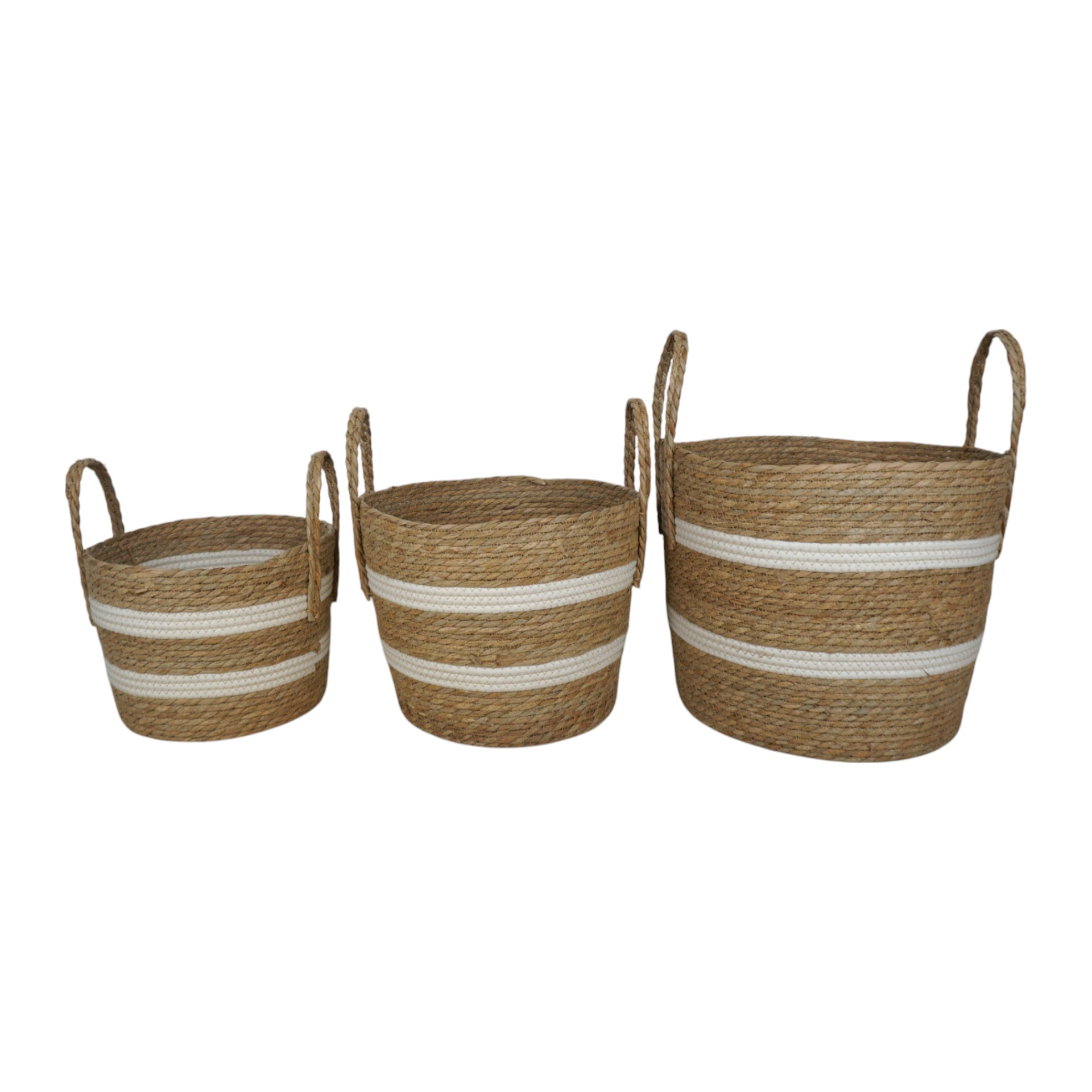 Darstellung von Korbset 3tlg. natur mit Henkel weiss