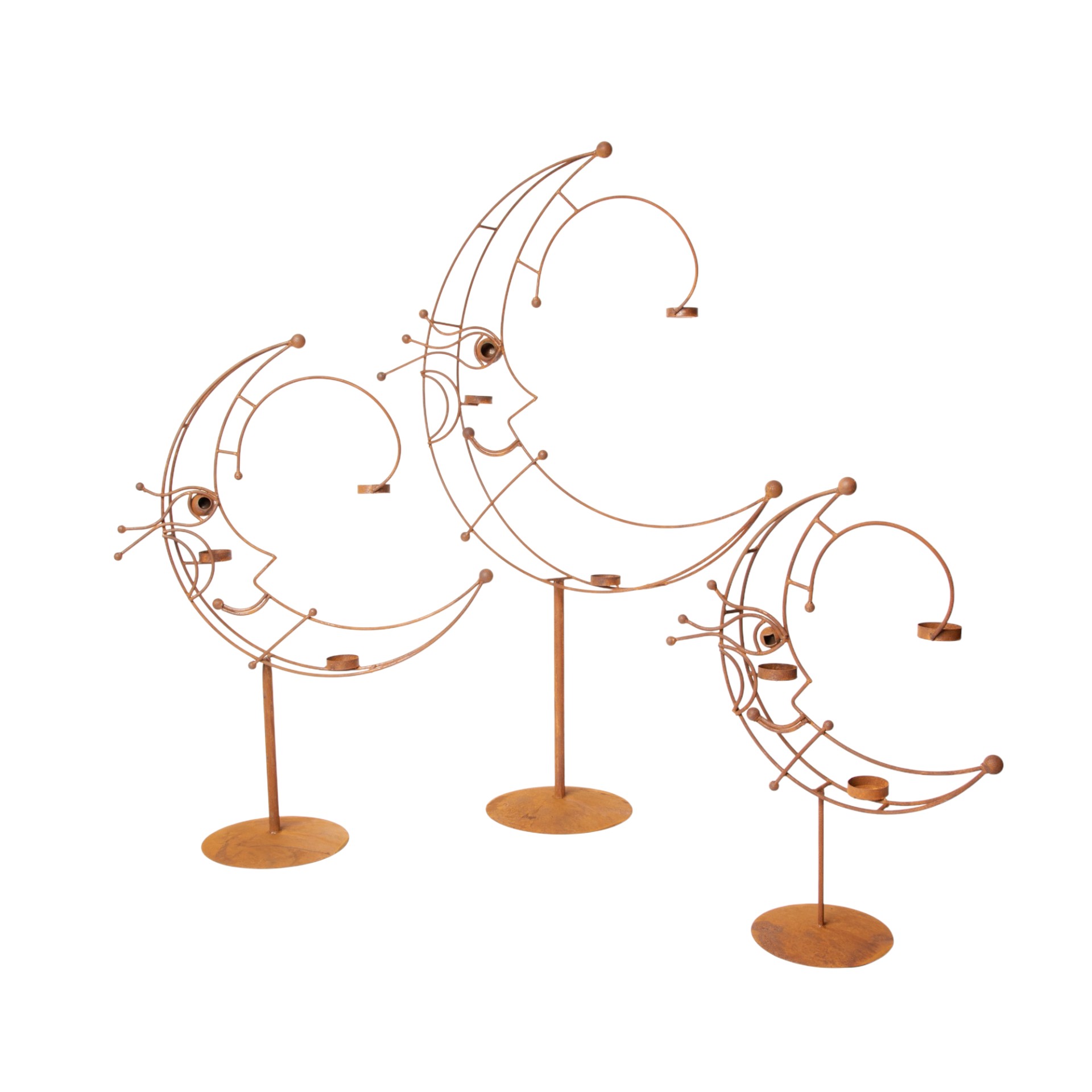 Darstellung von RP Kerzenhalter kl Mond auf hohem Fuss für 3 Kerzen