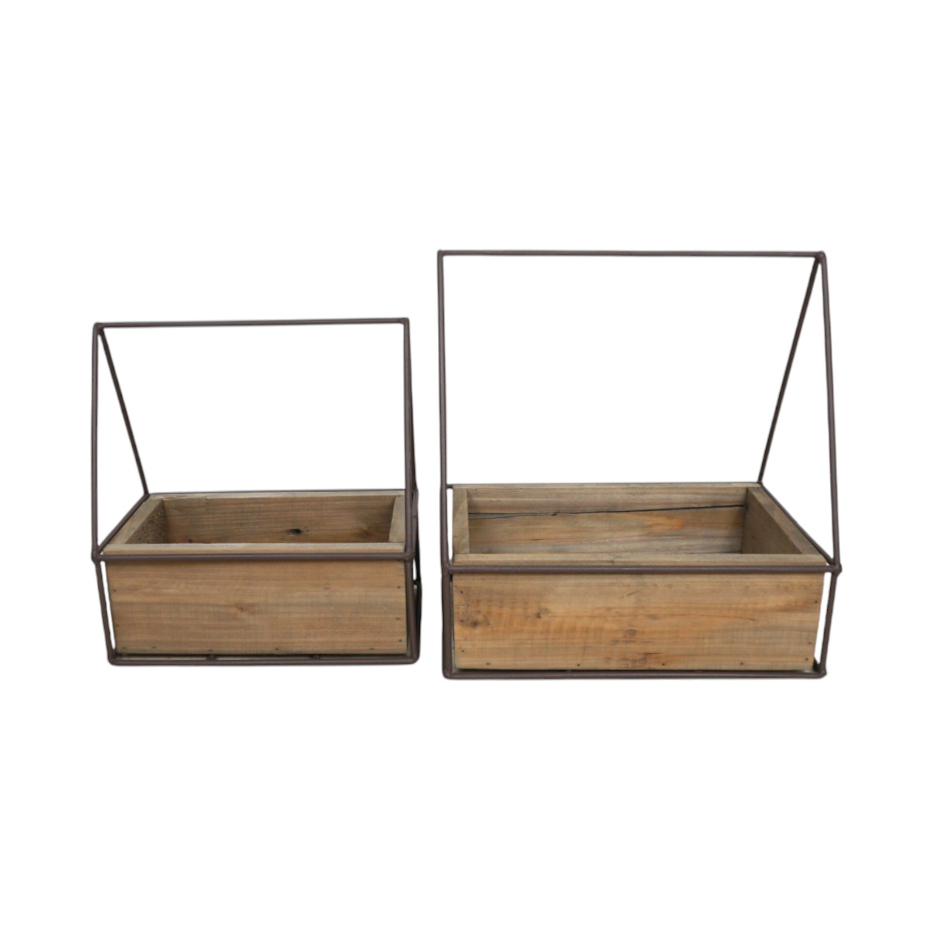 Darstellung von Holzkiste mit Metall rahmen 2-tlg.