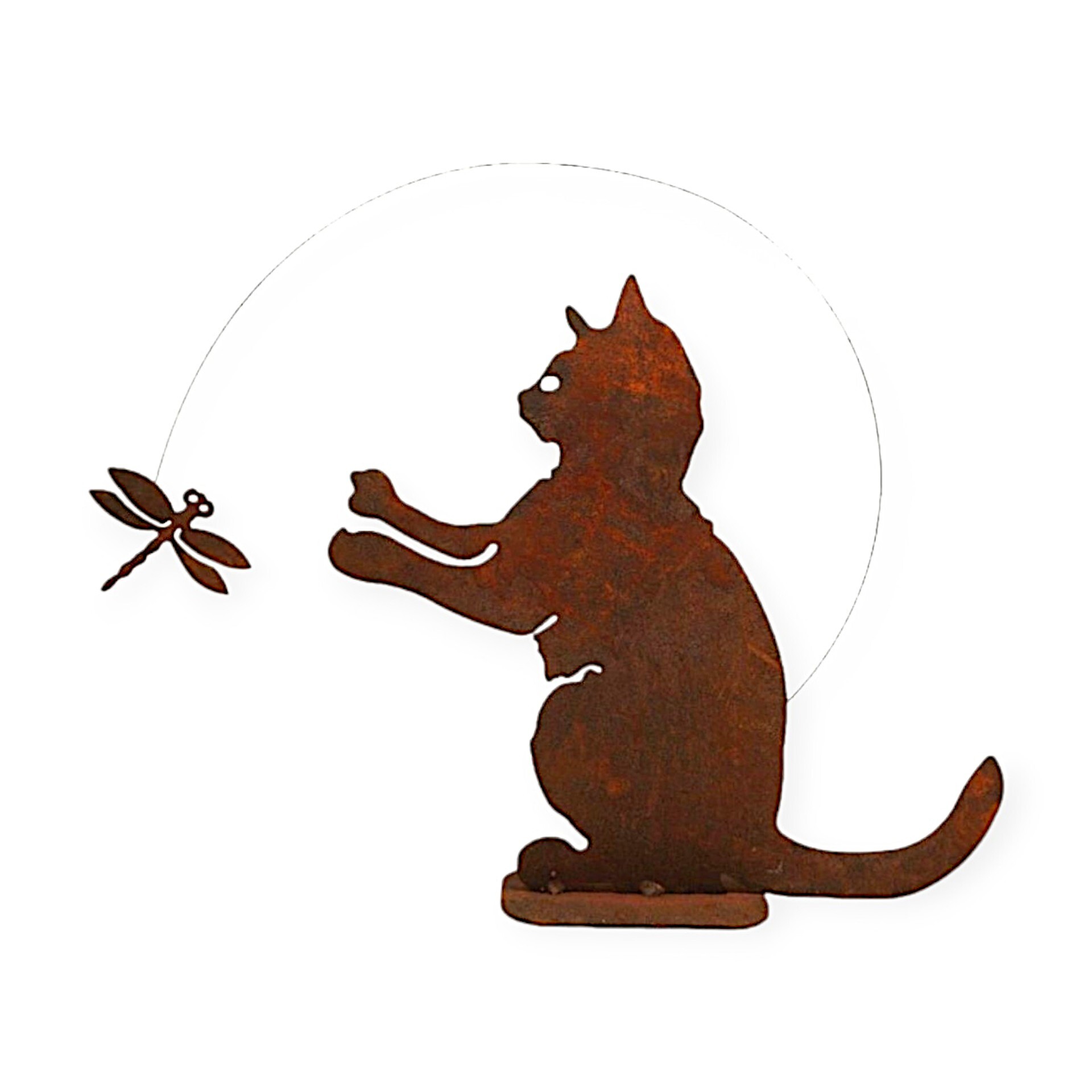 Darstellung von sitzende Katze m. Wipplibelle, h= 27 cm