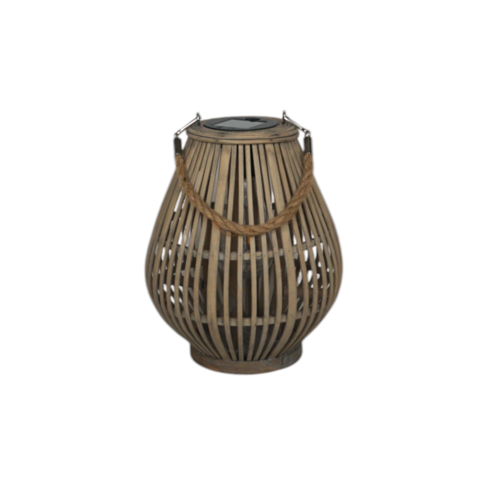 Darstellung von Windlicht Bambus mit Henkel klein