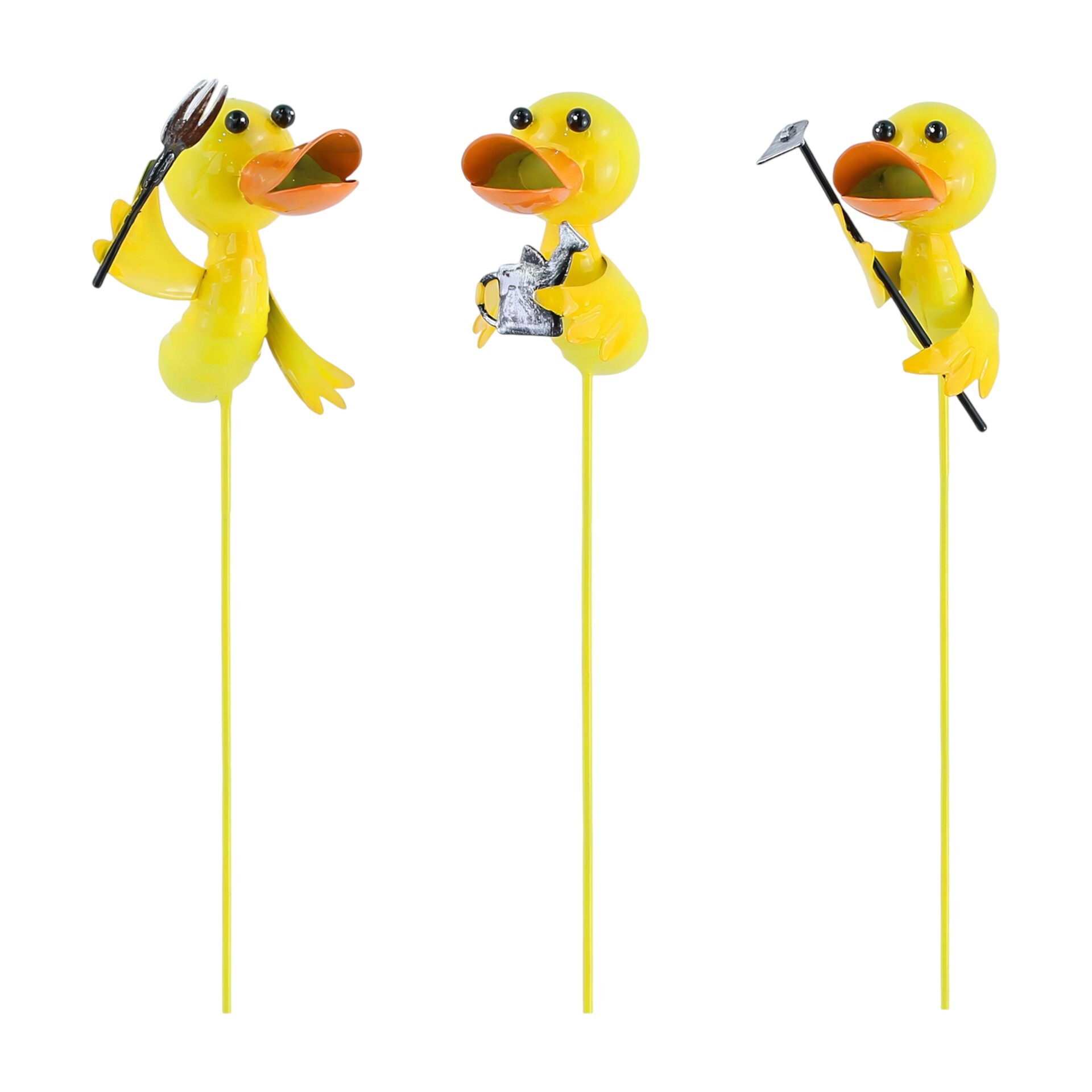 Darstellung von Gartenstecker Enten sortiert gelb