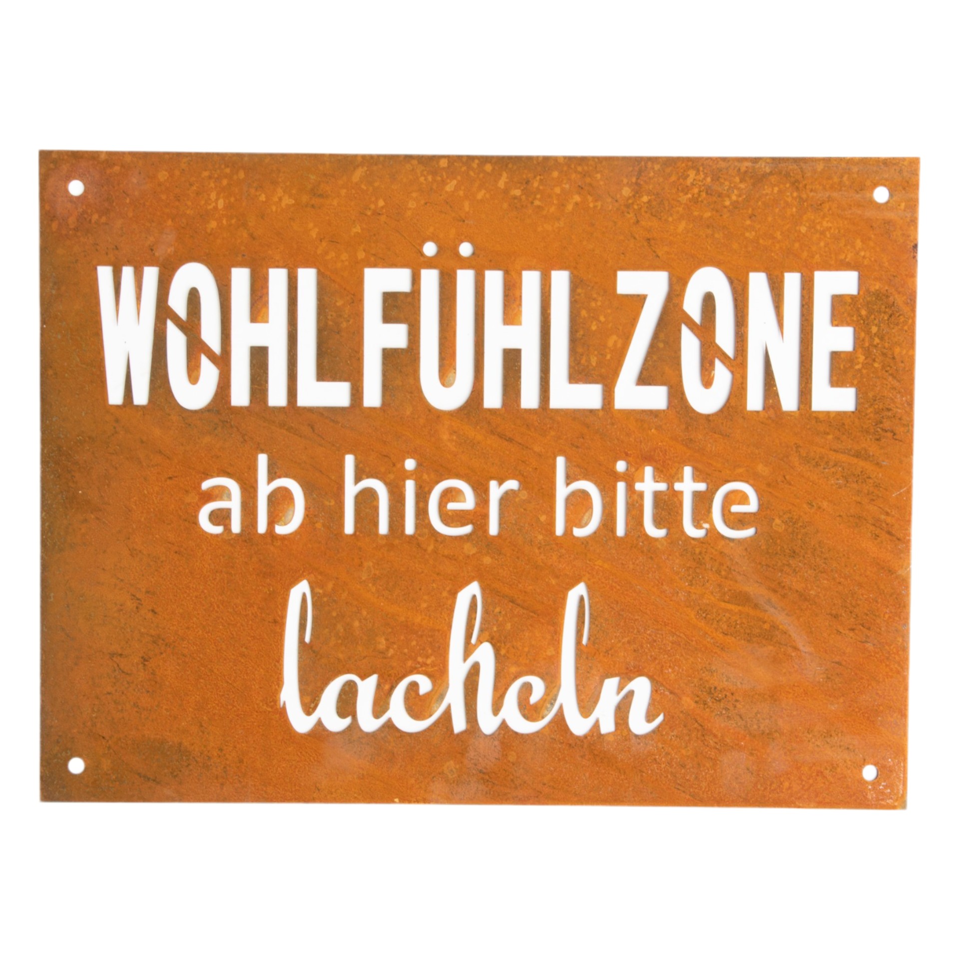 Darstellung von Tafel Wohlfühlzone, ab hier bitte lächeln