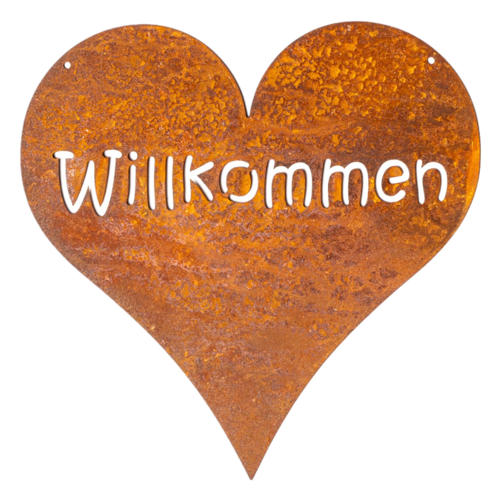 Darstellung von Herz Willkommen  2 Löcher Kordel