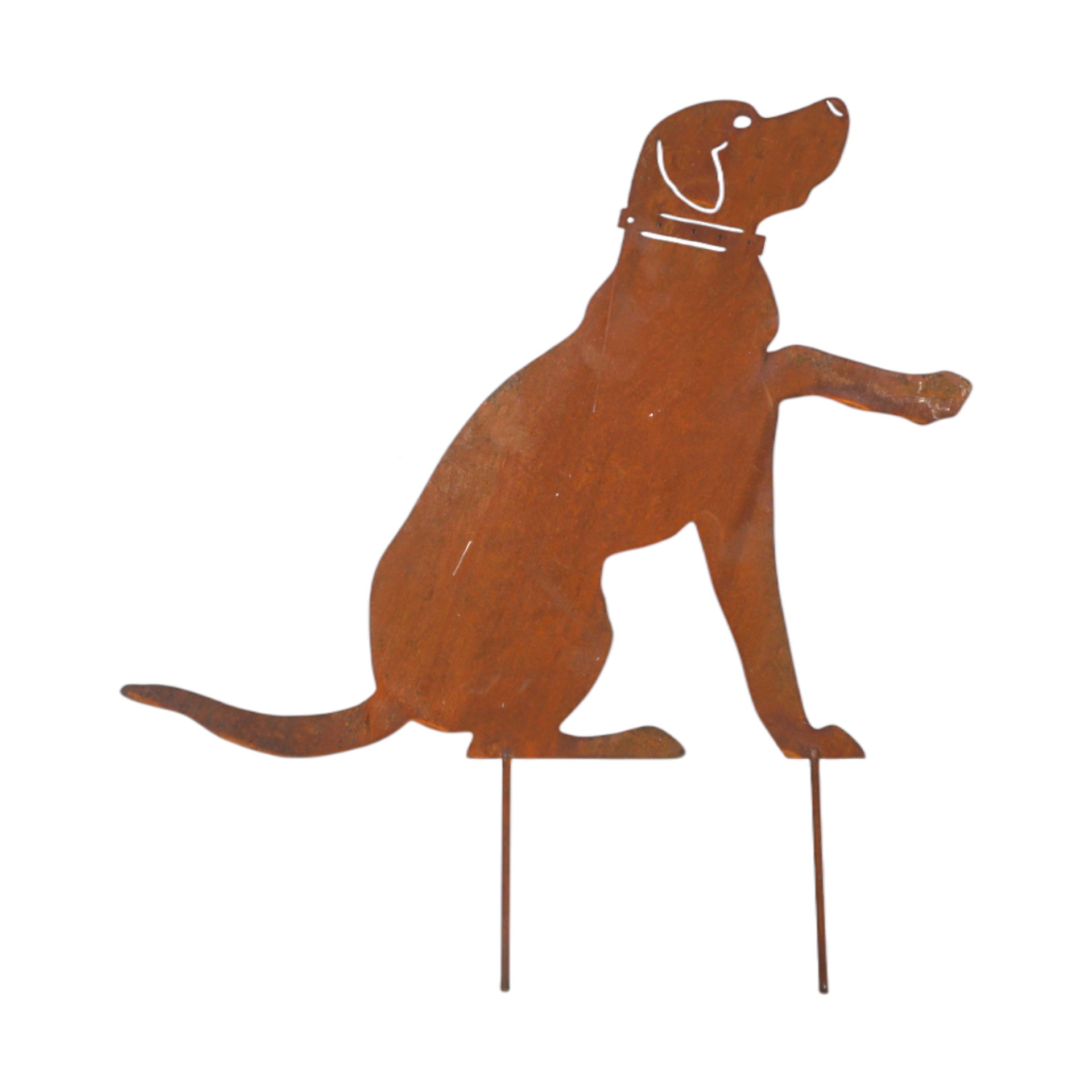 Darstellung von sitzender Hund gross 2 Stäbe