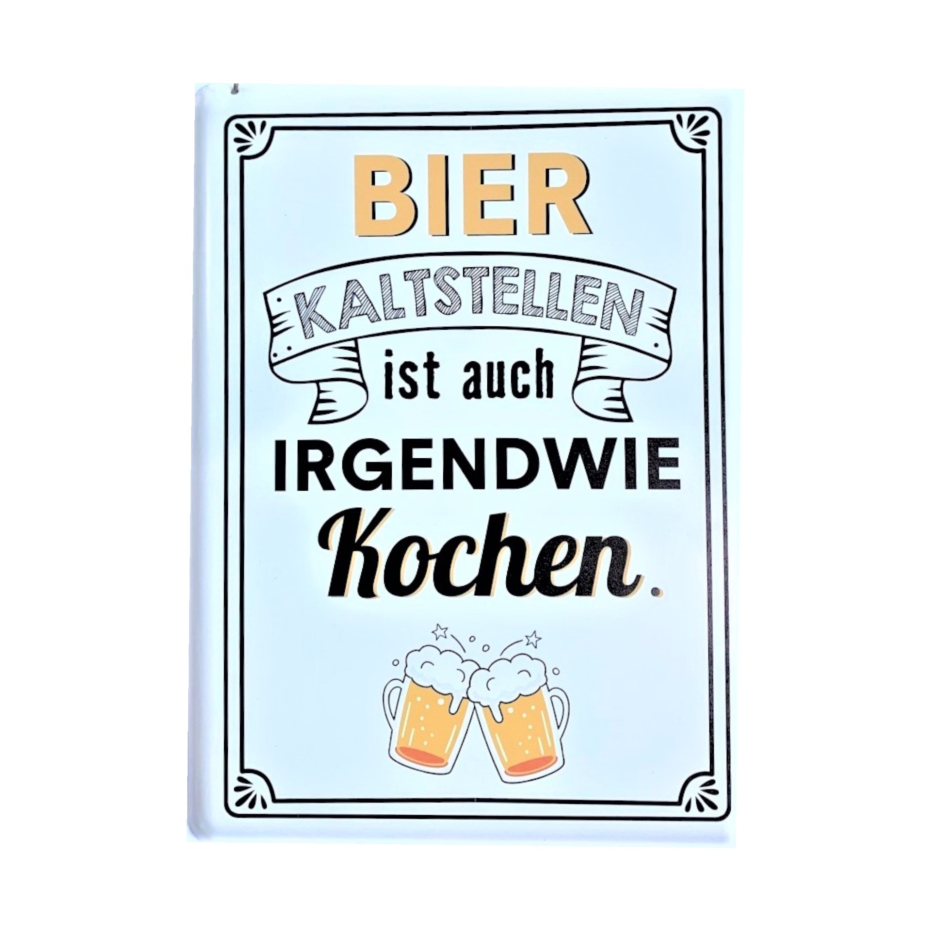 Darstellung von RP UV Schild Bier kaltstellen ist auch...