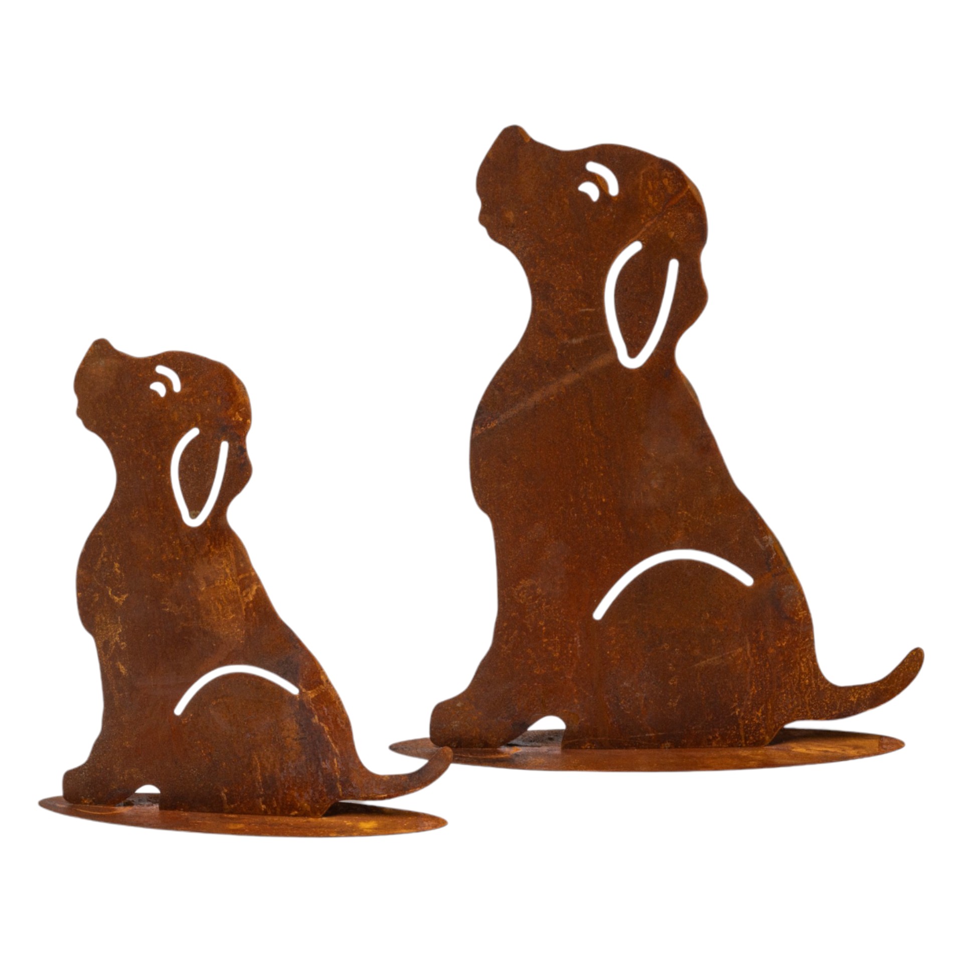 Darstellung von sitzender Hund mittel auf Platte