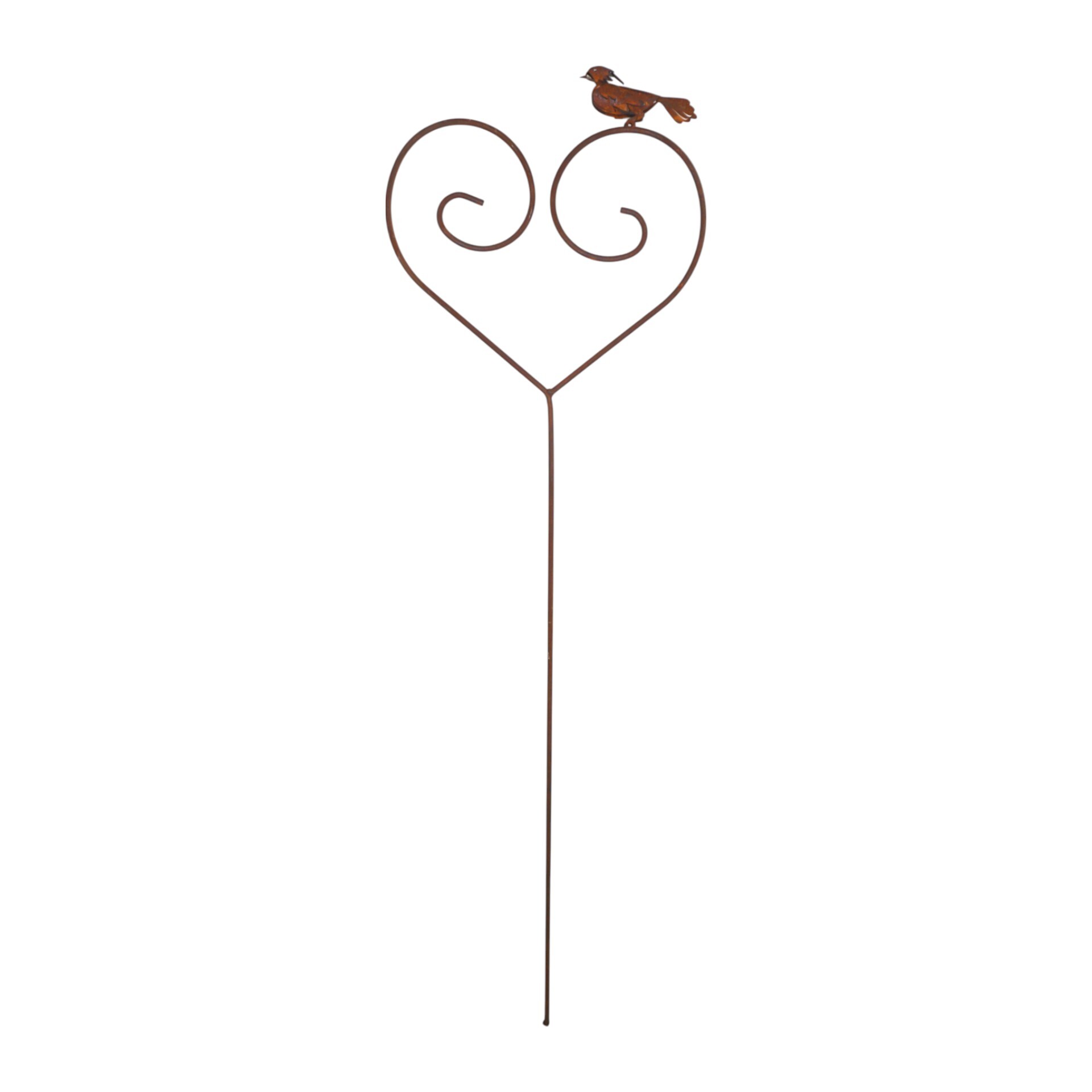 Darstellung von Drahtherz mit 3D Vogel auf Stab