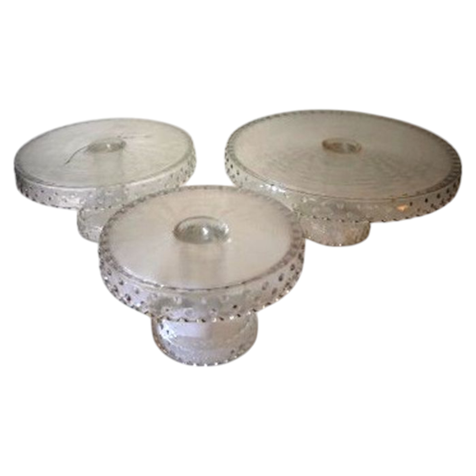 Darstellung von RP Glasplateau auf Fuss mit Rand klein