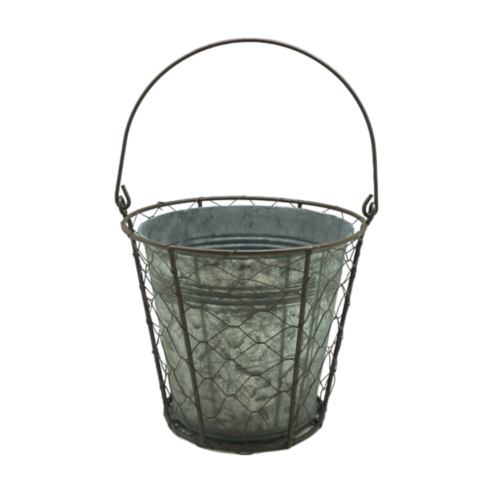 Darstellung von Draht Zink Topf grey washed gross