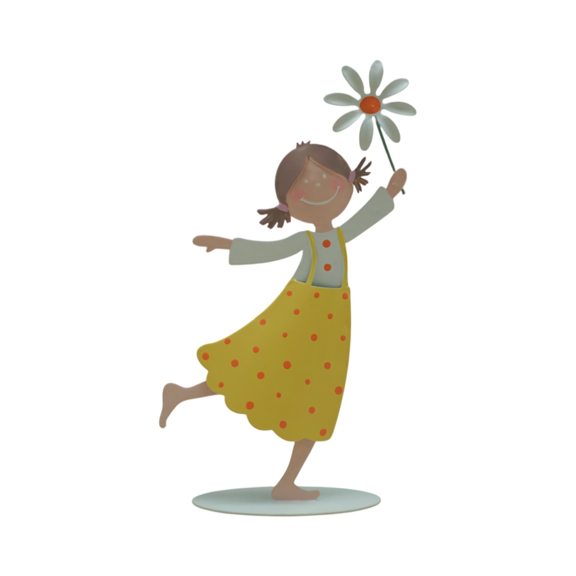 Darstellung von Pünktchentanz a. Platte, GELB Margerite mittel