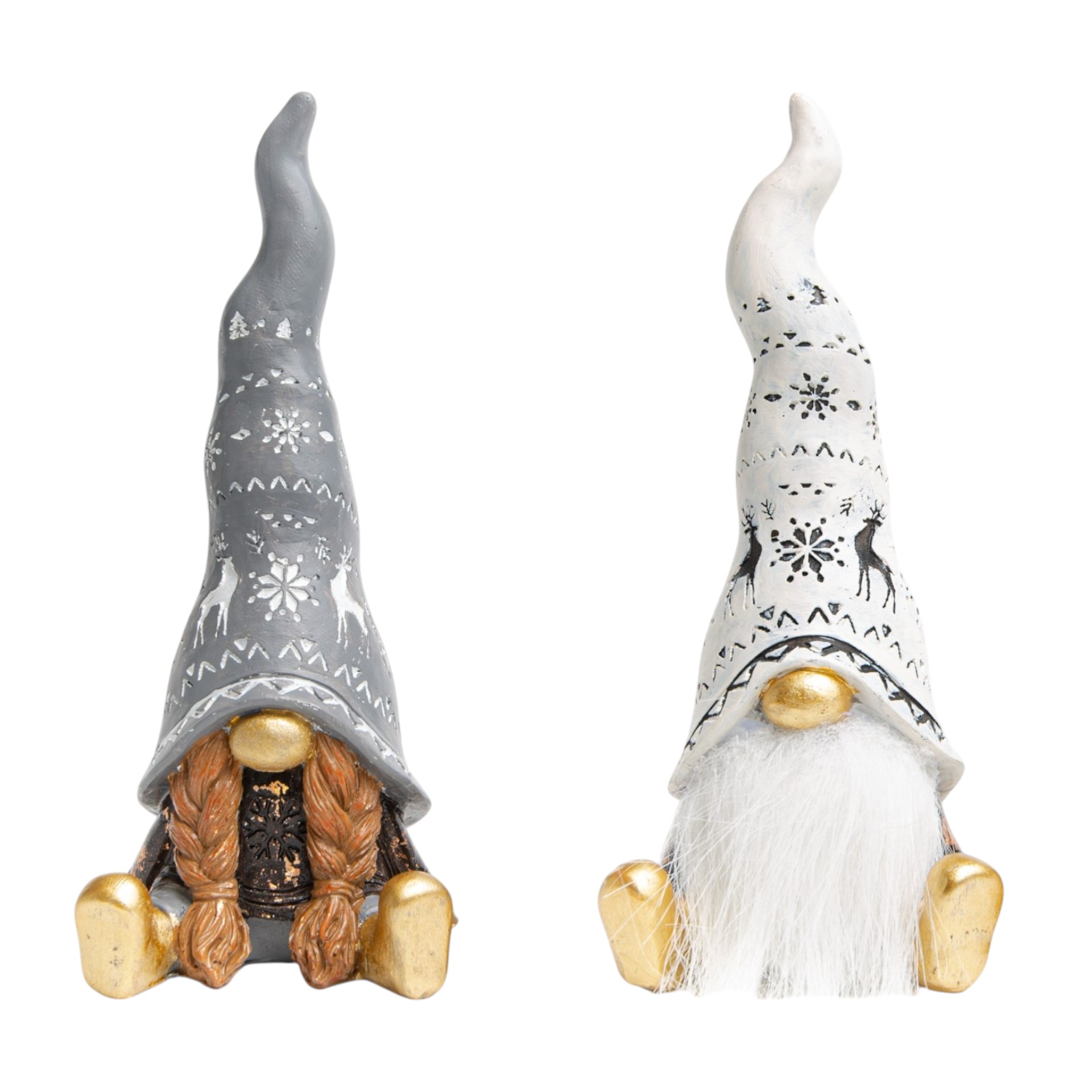 Darstellung von Zwerg sitzend klein weiss/ grau sortiert