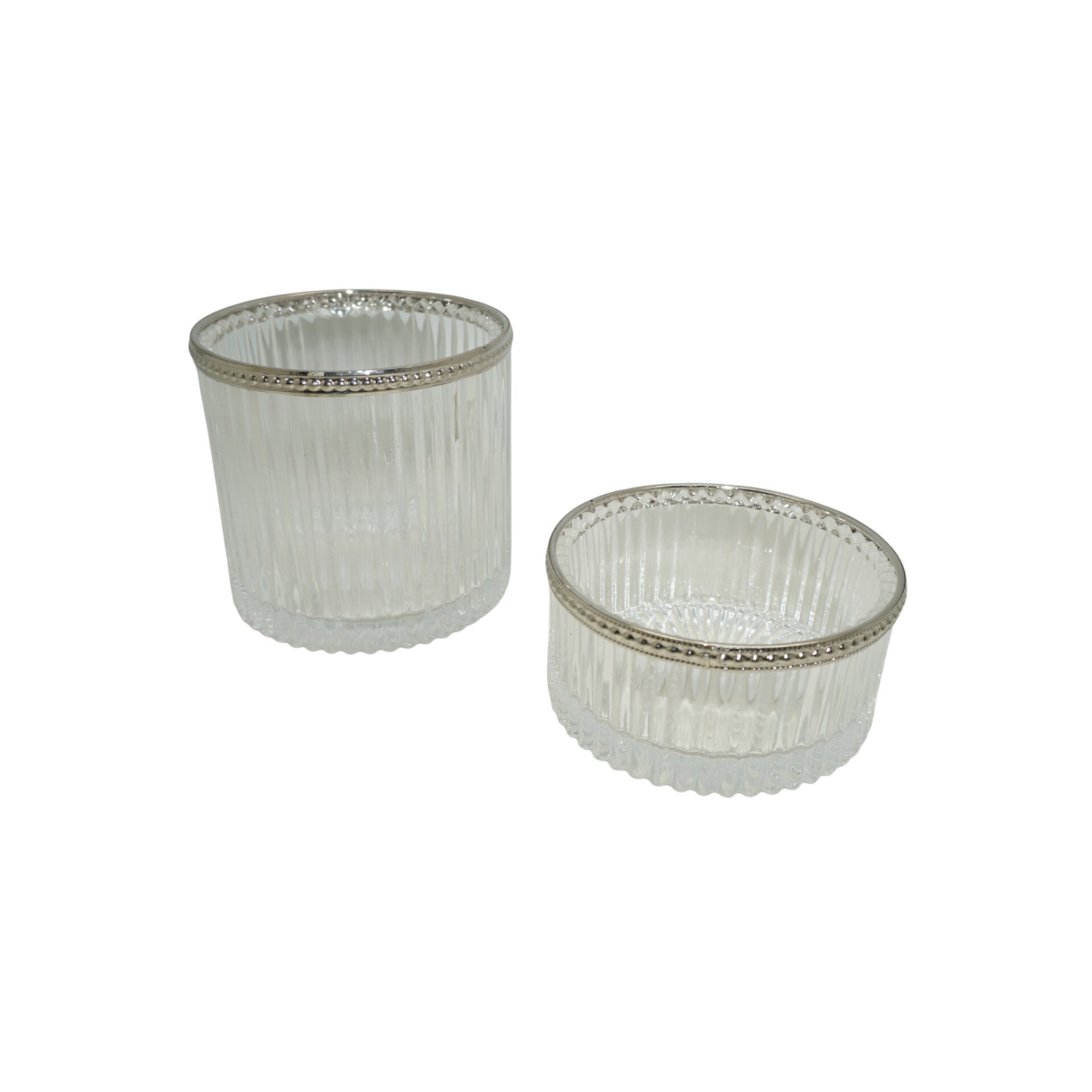 Darstellung von Kerzenhalter hoch  natur mit Silberrand