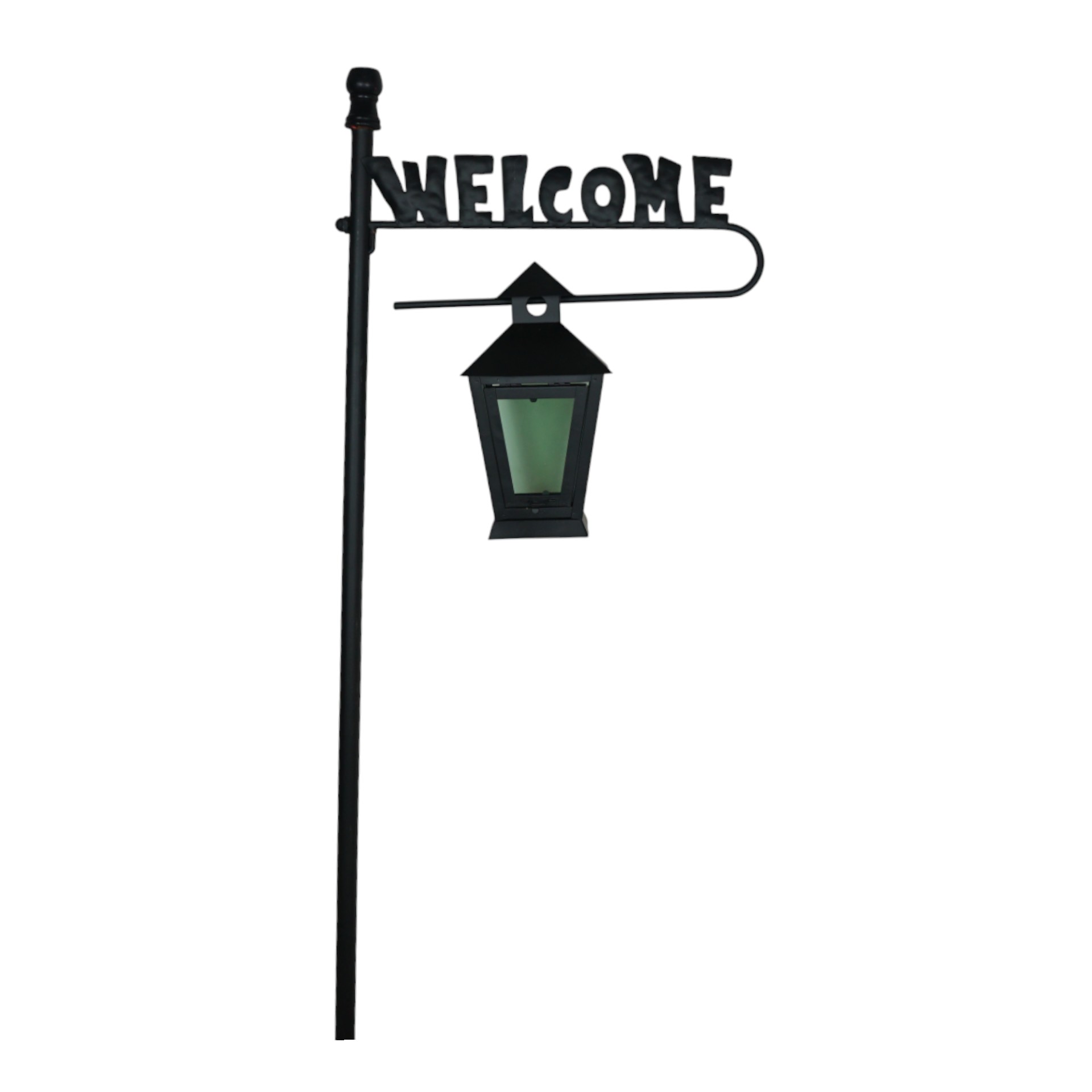 Darstellung von RP Laterne auf Stab schwarz welcome