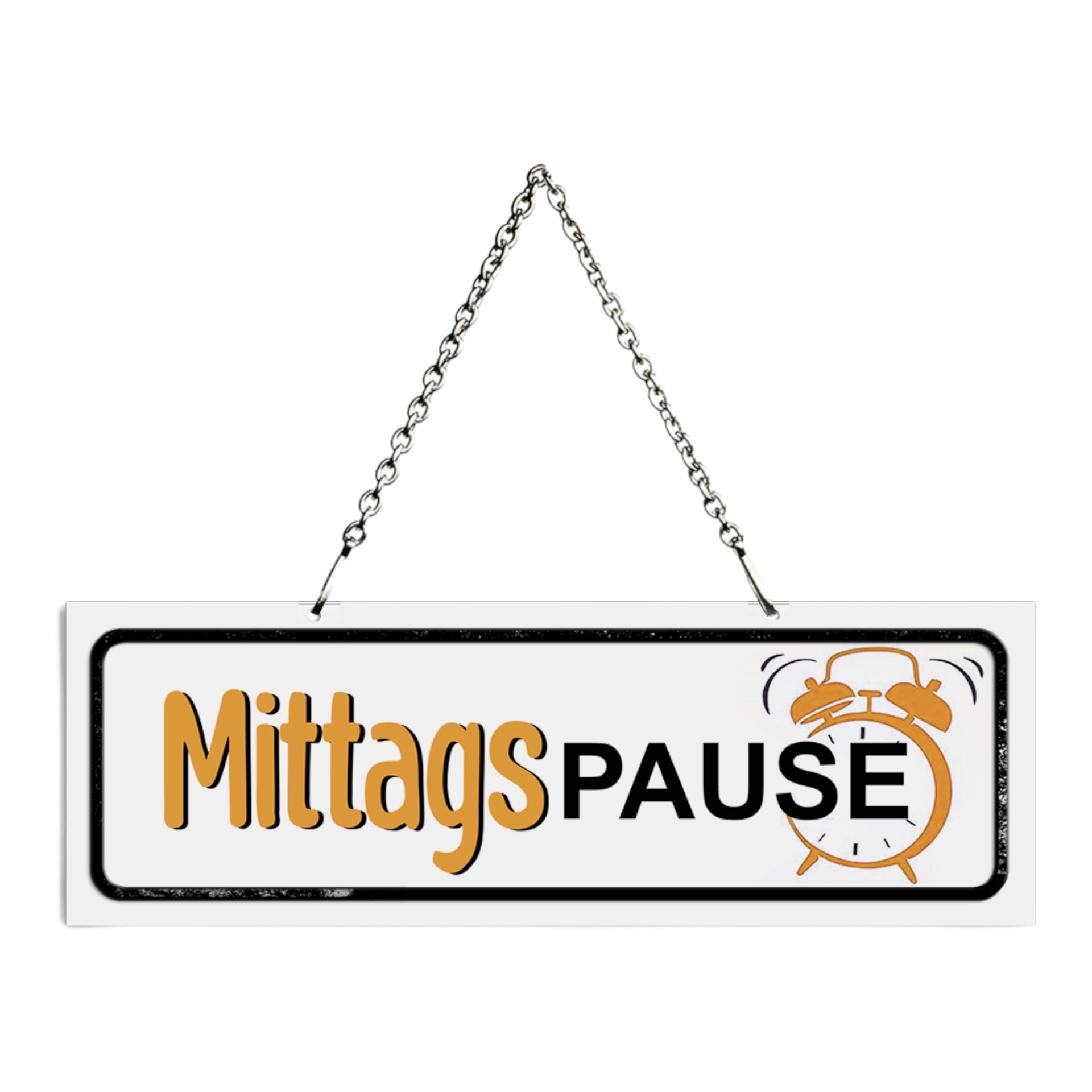 Darstellung von RP UV Schild Mittagspause m. Hänger