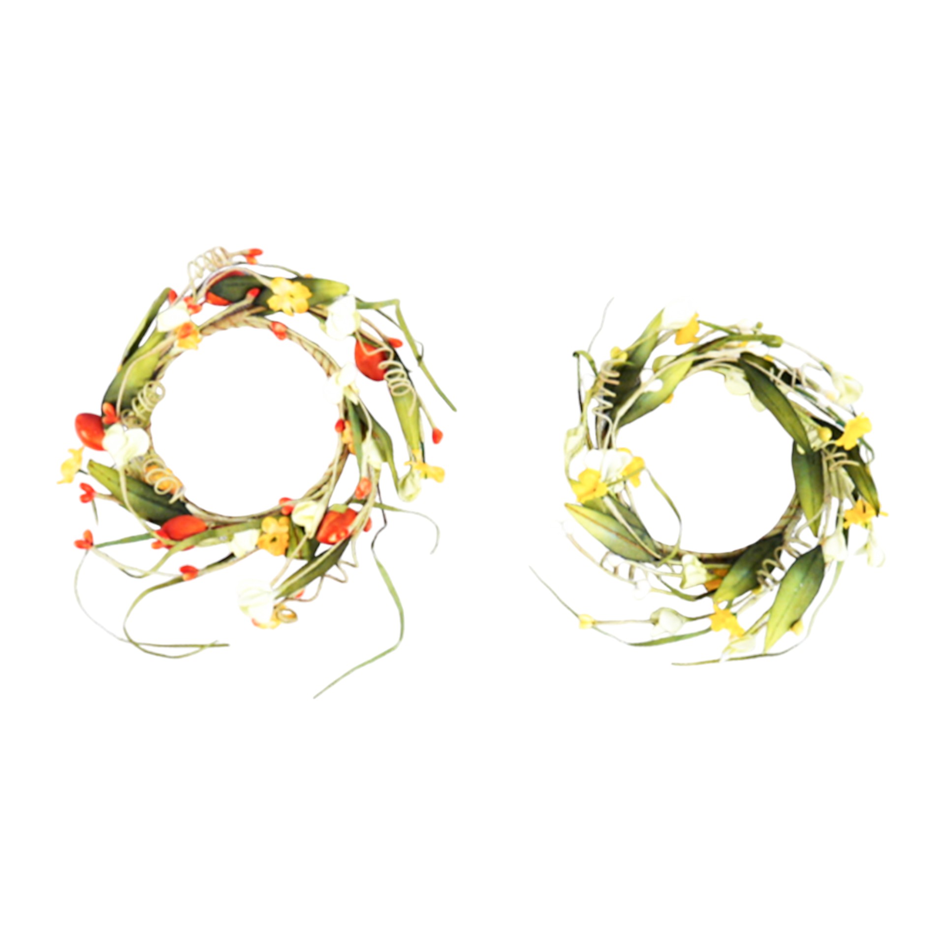 Darstellung von Frühlingskranz orange gelb grün