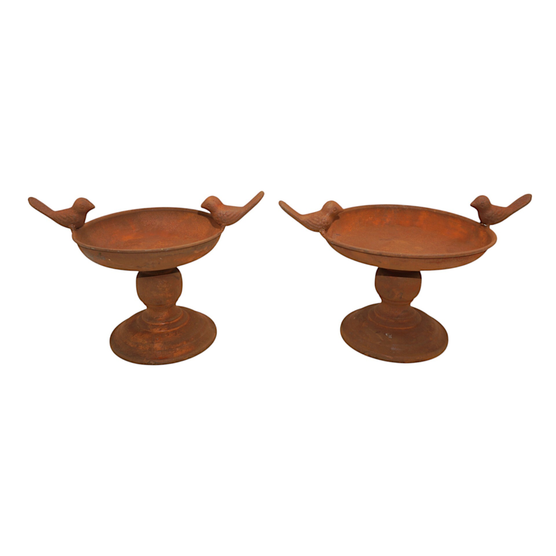 Darstellung von Vogeltränke rost gross m. 2 Vogerl