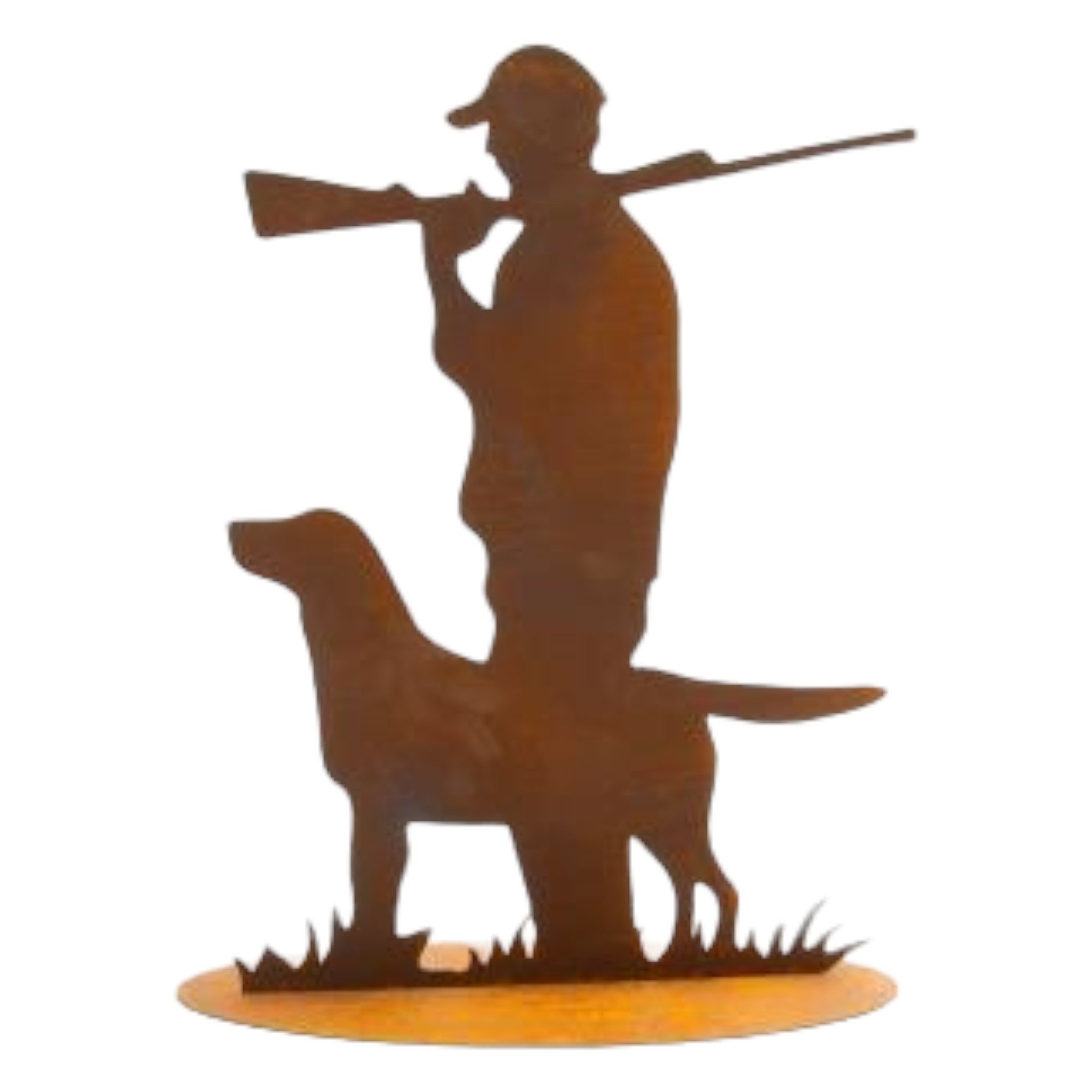 Darstellung von Jäger mit Hund auf Platte gross, 45,7x60 cm