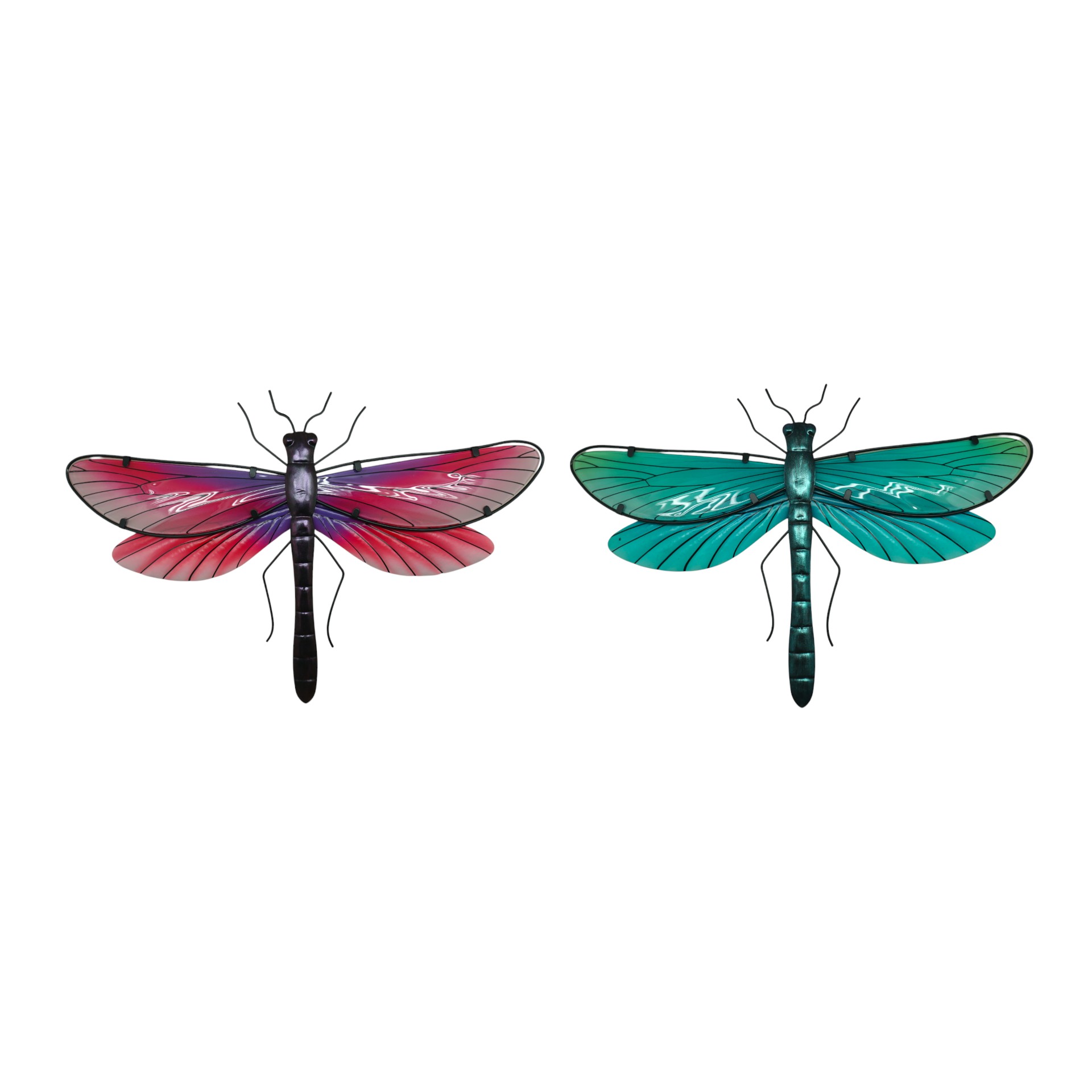 Darstellung von Mehrfarbige Libelle Glas 2-fach sort.