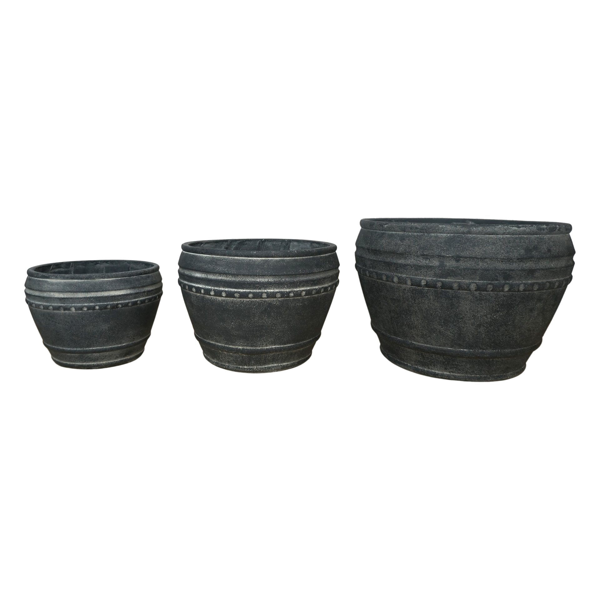 Darstellung von Zementtöpfe 3tlg. black mamba breit