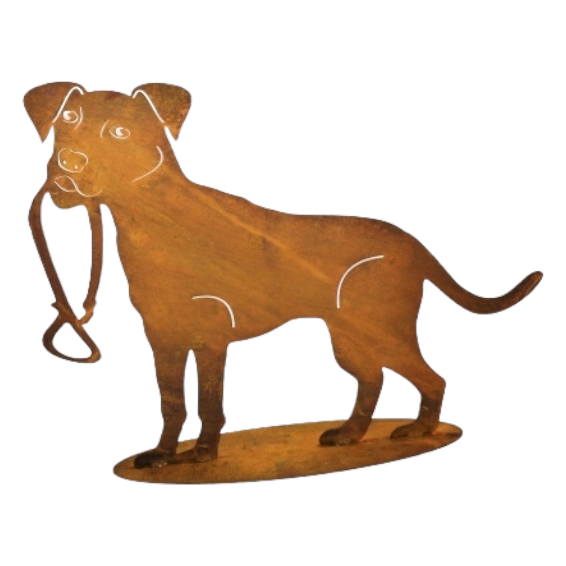Darstellung von stehender Hund mit Leine klein, 47x36 cm