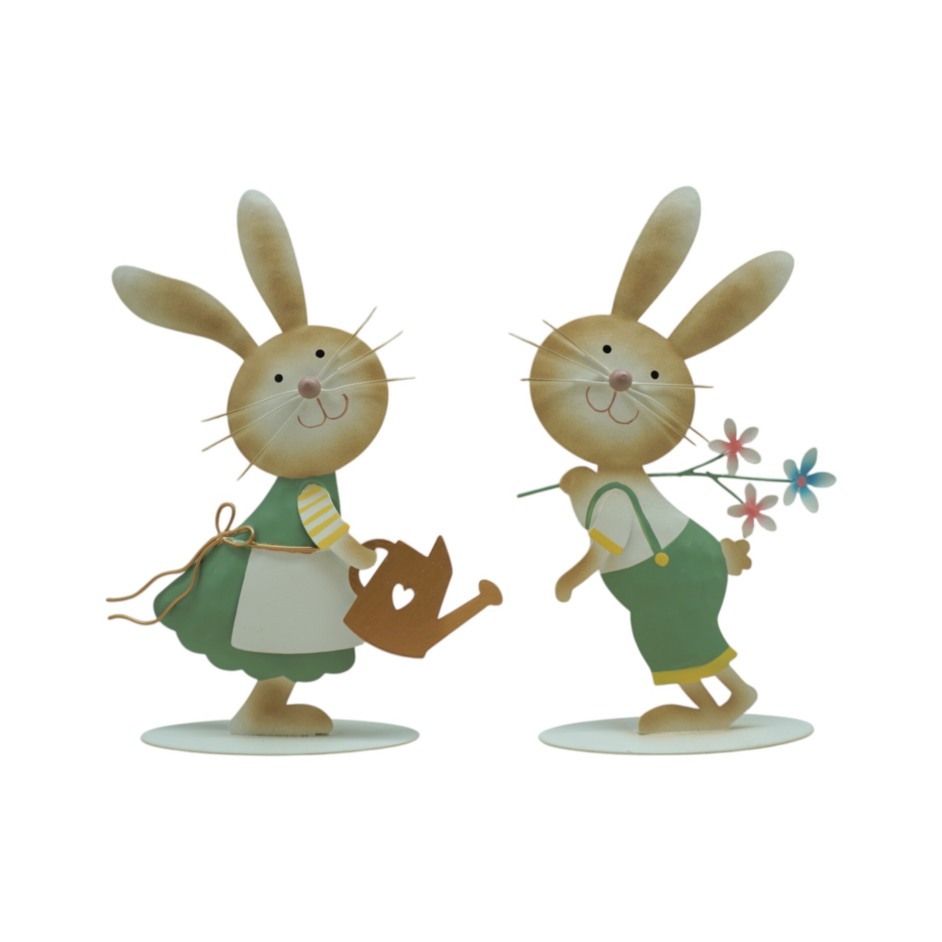 Darstellung von Hasenpaar a. Platte gross pastel