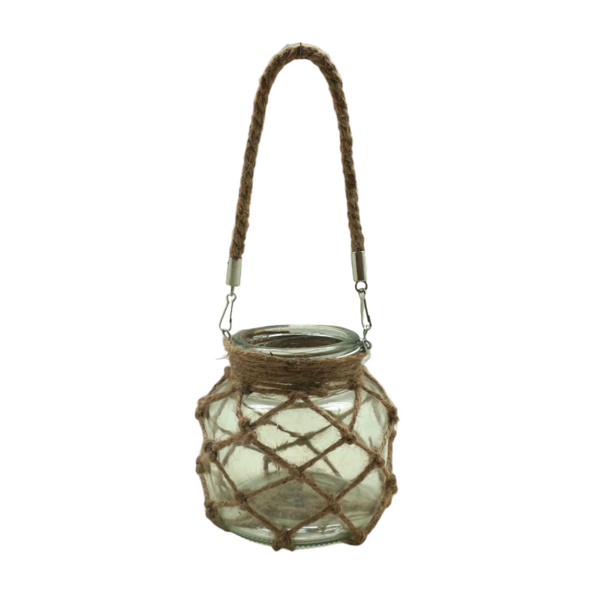 Darstellung von Glas m. Garn z. Hängen bauchig