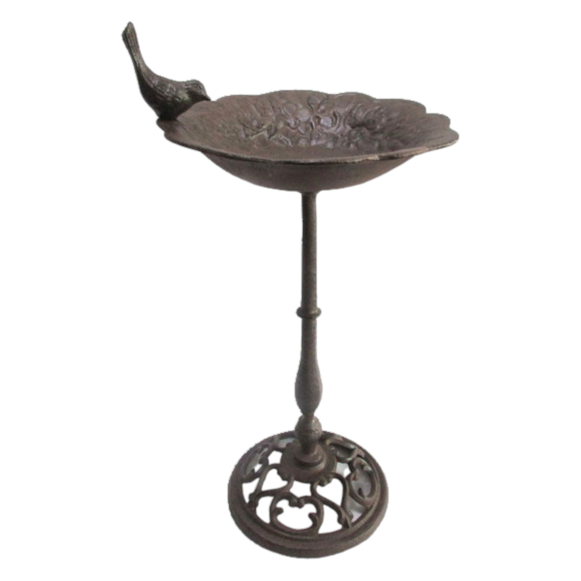 Darstellung von Vogeltränke auf Fuss mit Vogel mittel