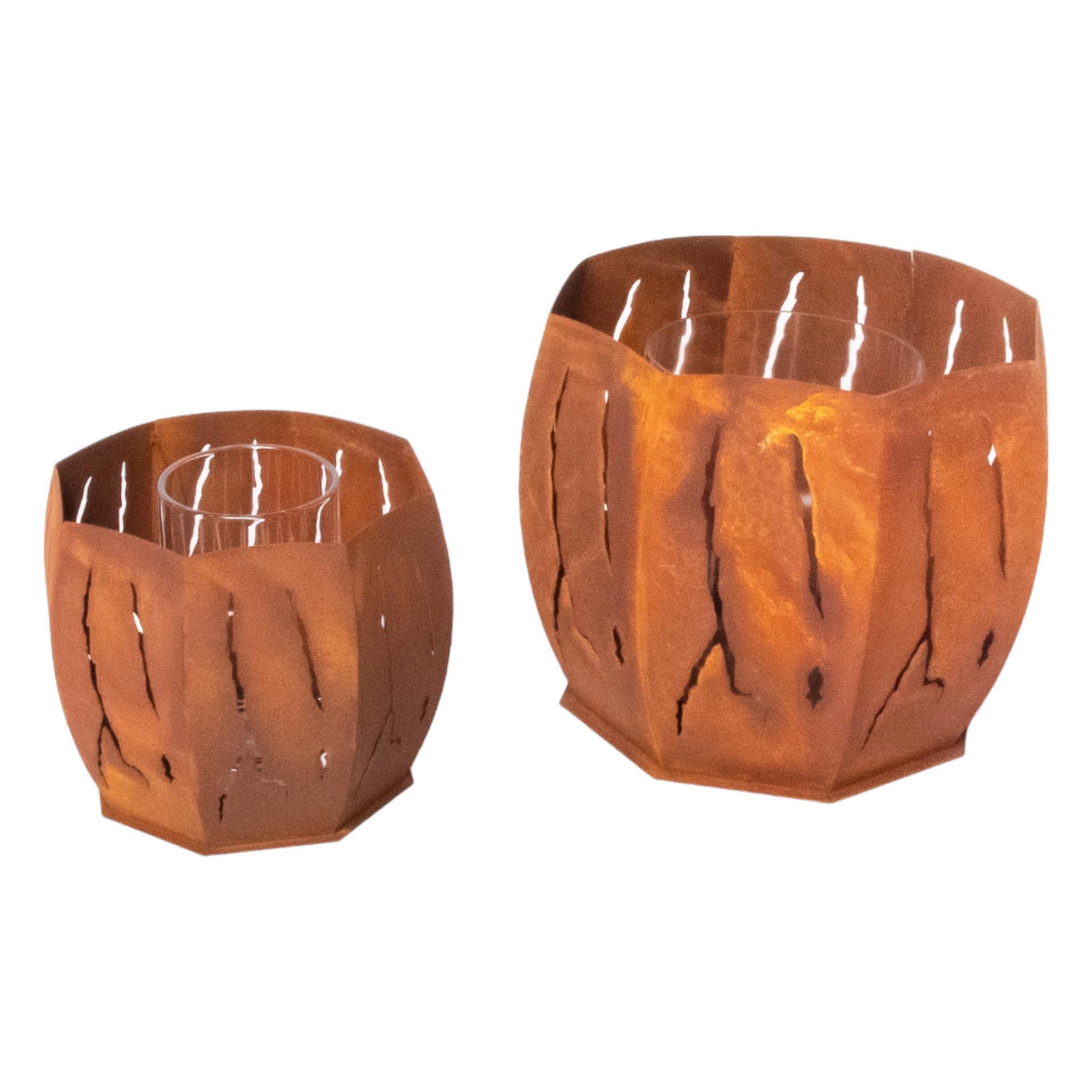 Darstellung von RP eckiges Windlicht mit Risse gross inkl. Glas