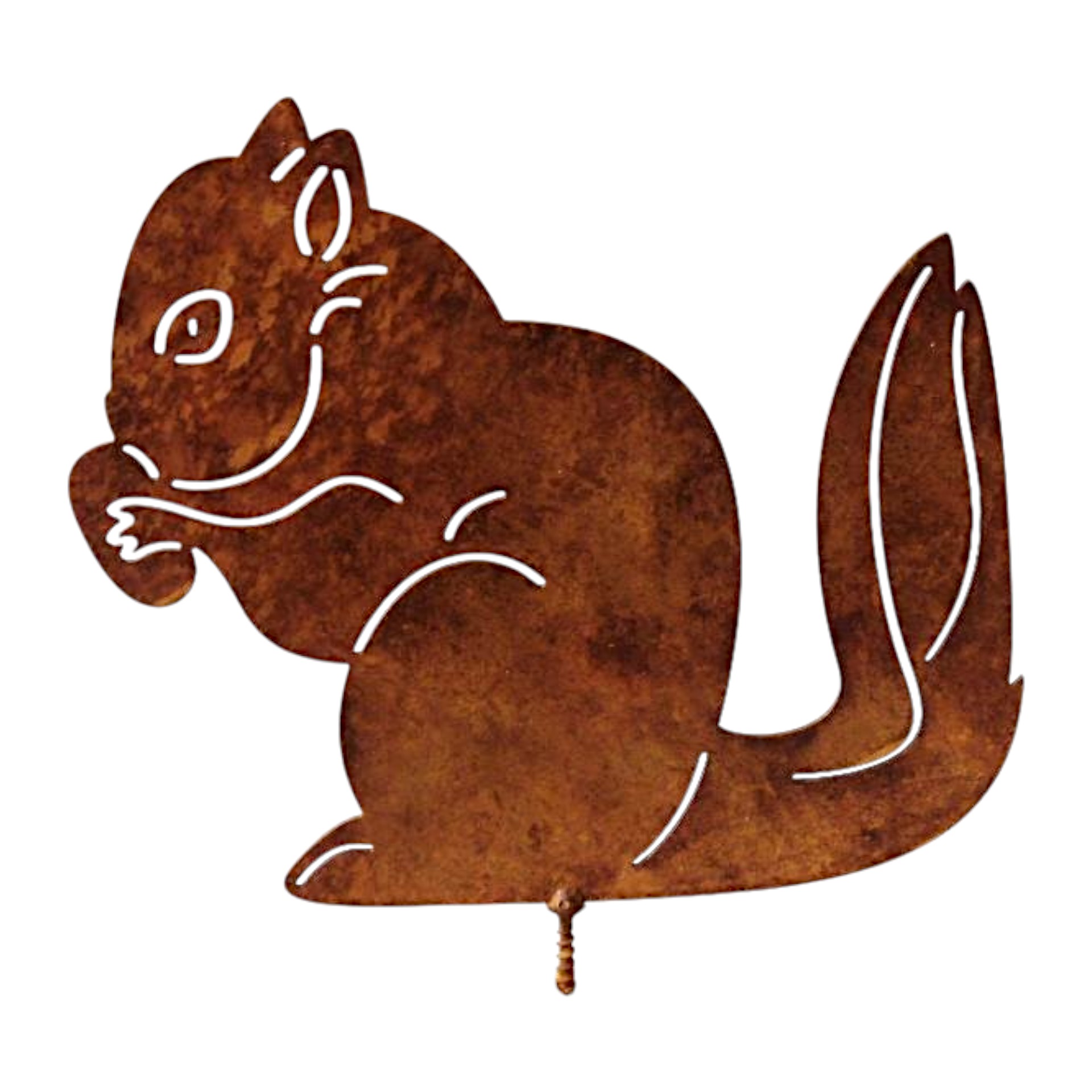 Darstellung von Eichhörnchen m. Nuss u. Dorn rost