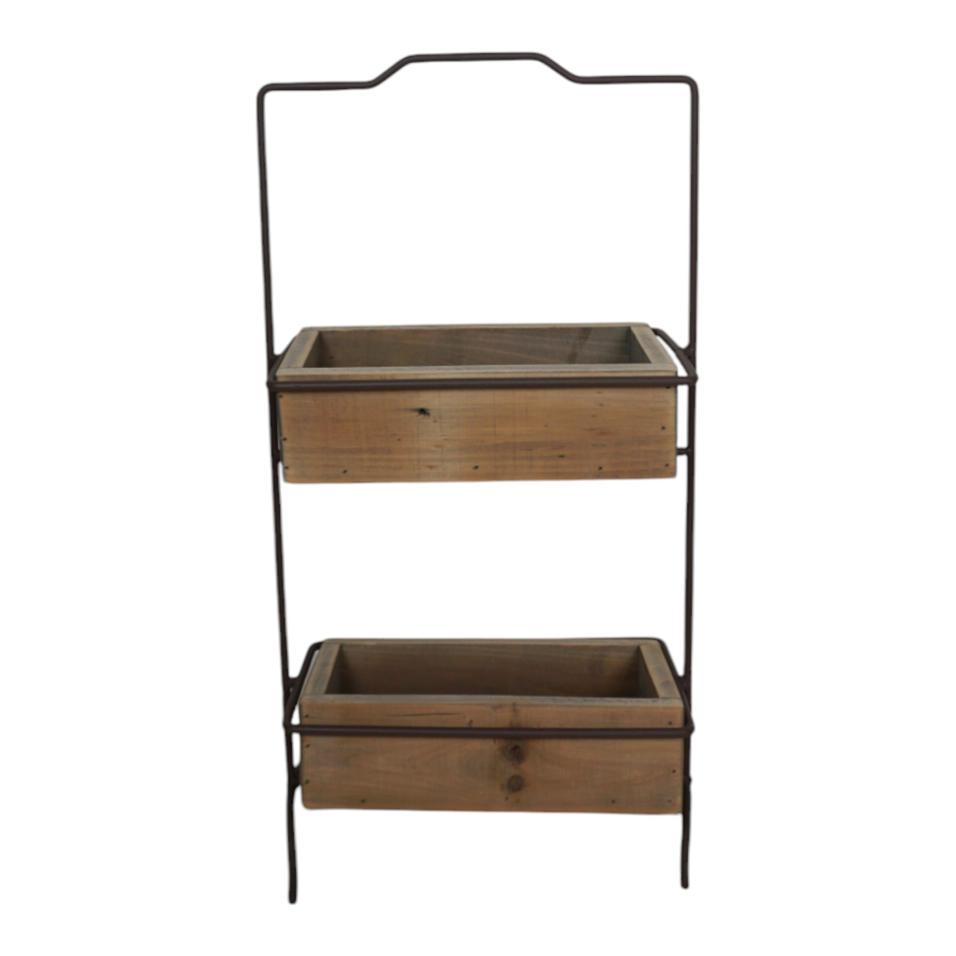 Darstellung von Metalletagere mit 2 Holzfächer